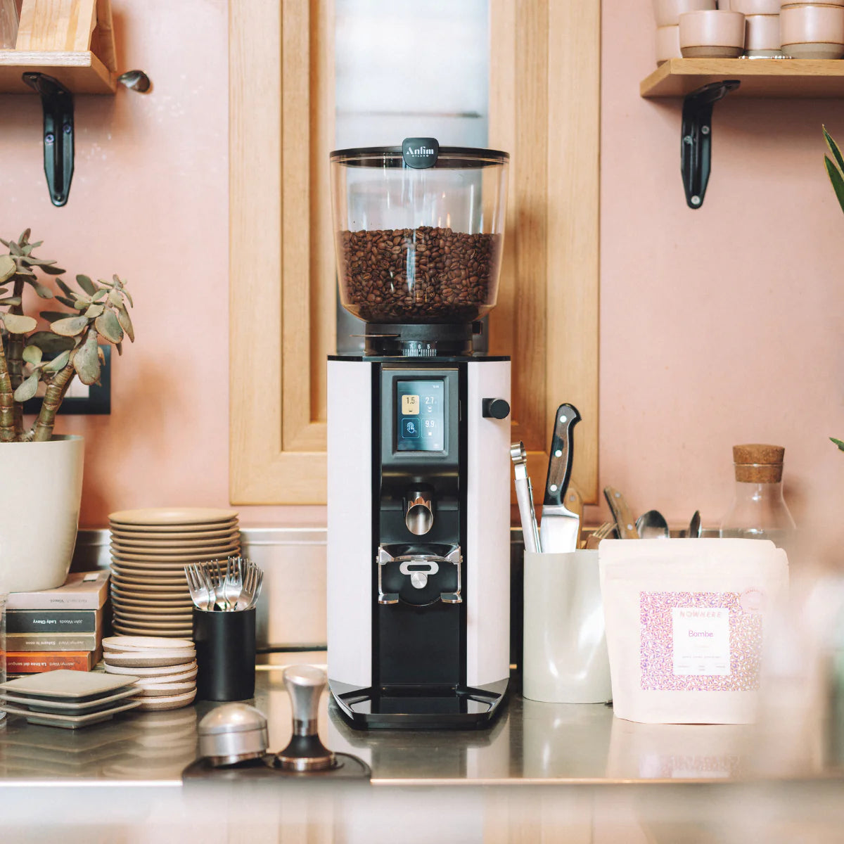 Anfim Alba Espresso Grinder - Premium Commercial Coffee Grinder for Home & Cafe Use | Perfect for Espresso, Latte & Cappuccino | Durable Stainless Steel Construction