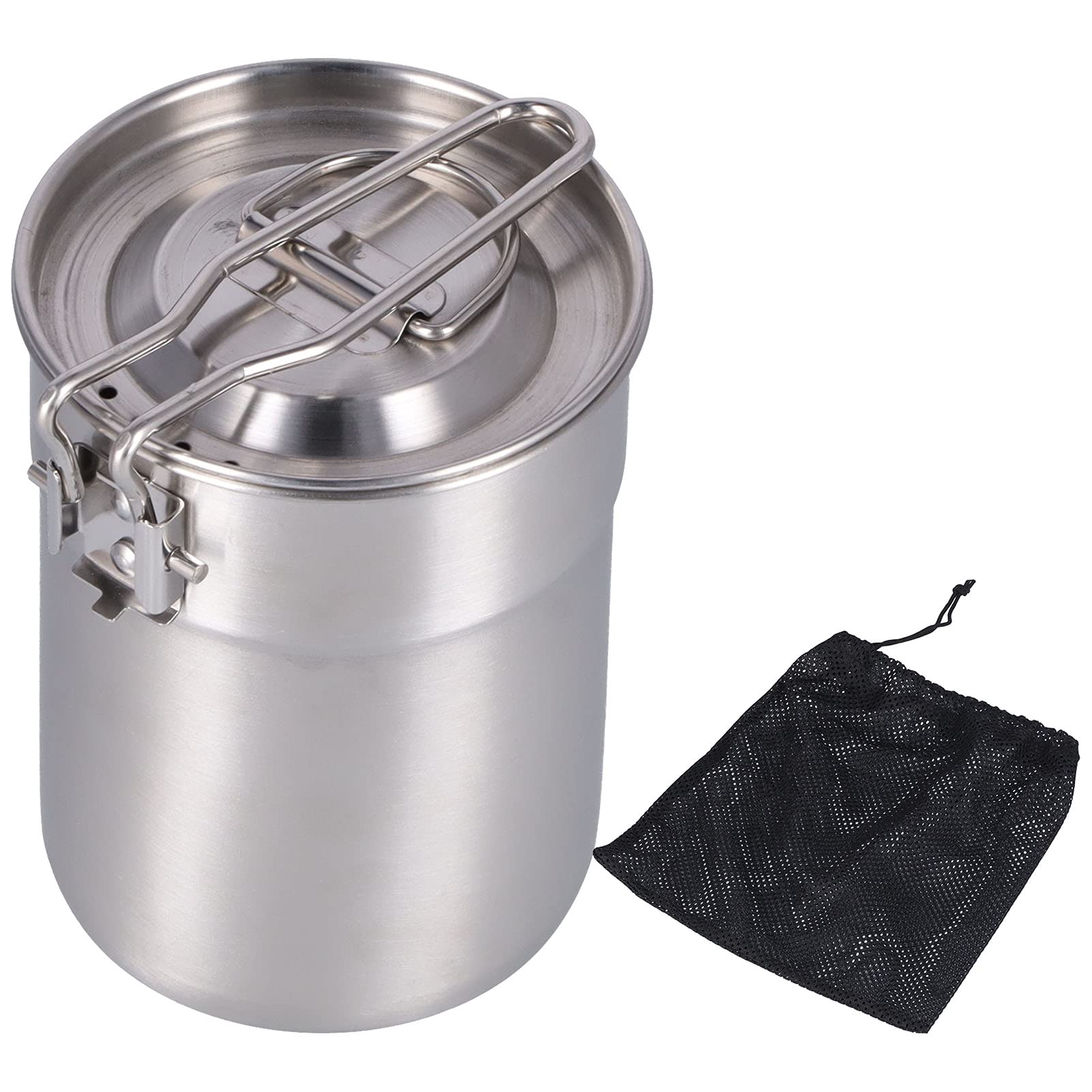 1L Stainless Steel Coffee Percolator - Portable Outdoor Coffee Maker for Camping, Hiking & Travel - Fast Brewing Camping Cookware with Foldable Handle & Lid - Perfect for Backpacking, Picnics & RV Trips