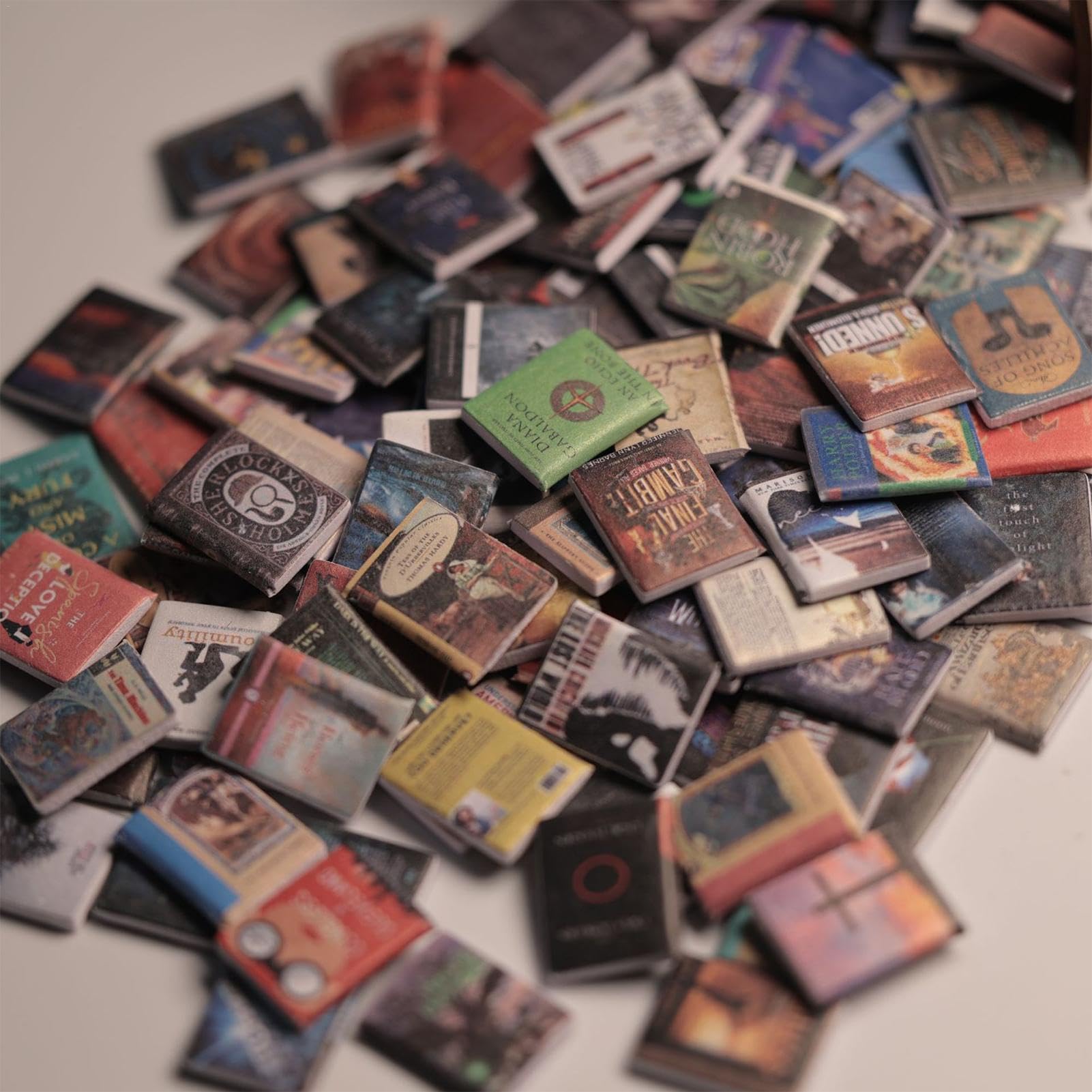 200-Piece Miniature Books for Dollhouse - Tiny Brand Books & Accessories - Perfect for Dollhouse Decor, DIY Crafts, and Miniature Scenes