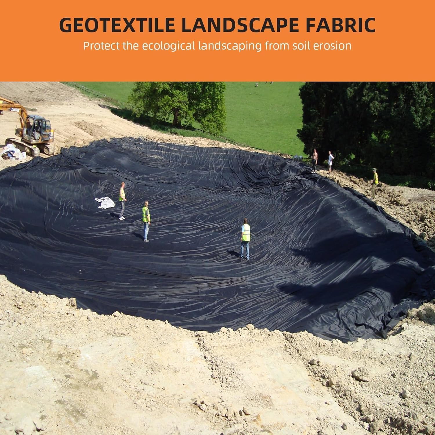 GARVEE 3'x300' Heavy Duty Non-Woven Geotextile Fabric - 6oz, 350N/440N Strength for Driveway Stabilization, Erosion Control & Landscaping | Water Permeable Weed Barrier for French Drain, Garden & Construction Projects | Durable Black Landscape Fabric
