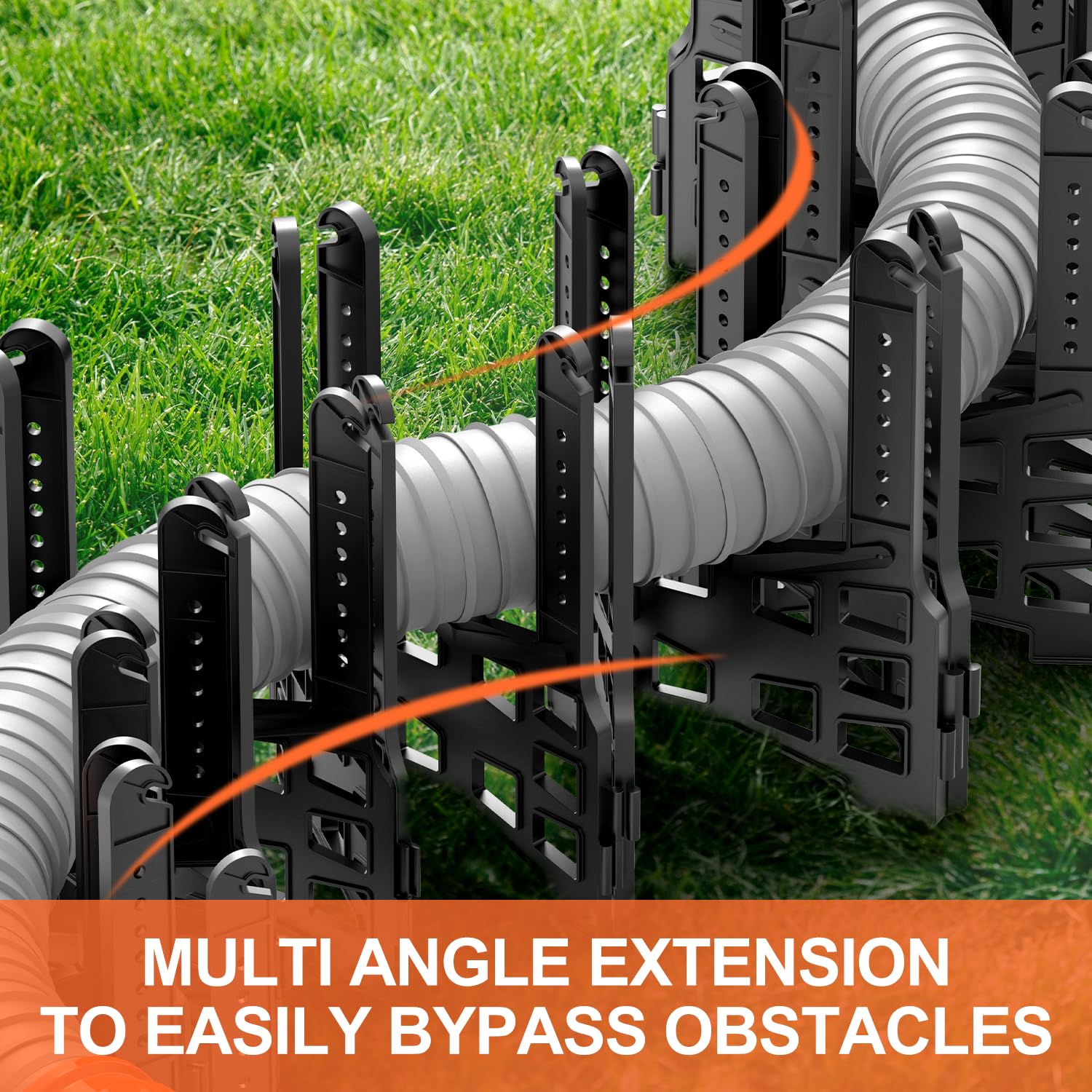 10 Ft RV Sewer Hose Support - Adjustable Height Accordion Design for Quick Installation | Fits All Travel Trailers & Campers | Perfect for RV Dump Stations & Campground Waste Management