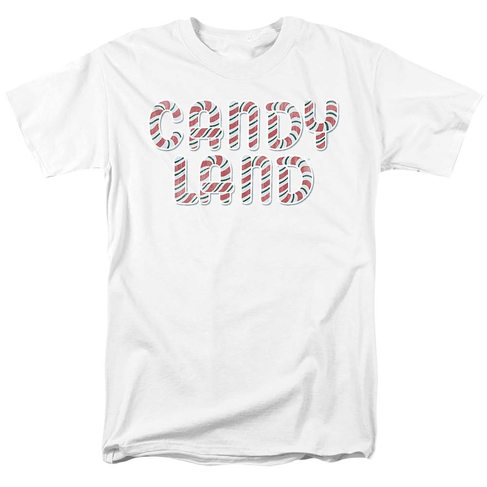 Popfunk Classic Candy Land Candy Cane Logo T-Shirt | Vintage Holiday Sweets Graphic Tee for Christmas Parties & Gift Giving