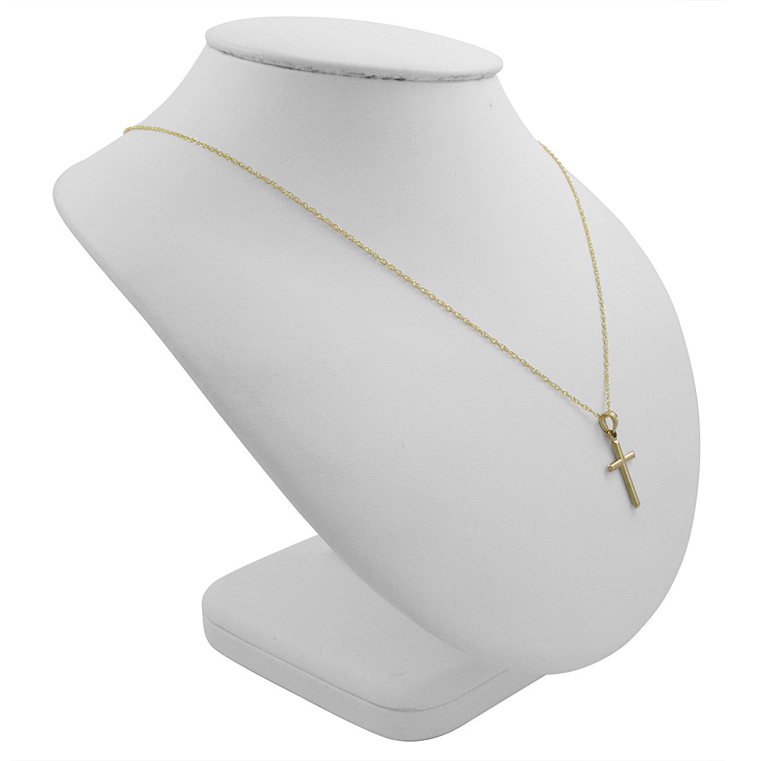 14K Yellow Gold Petite Cross Pendant Necklace for Women - 18