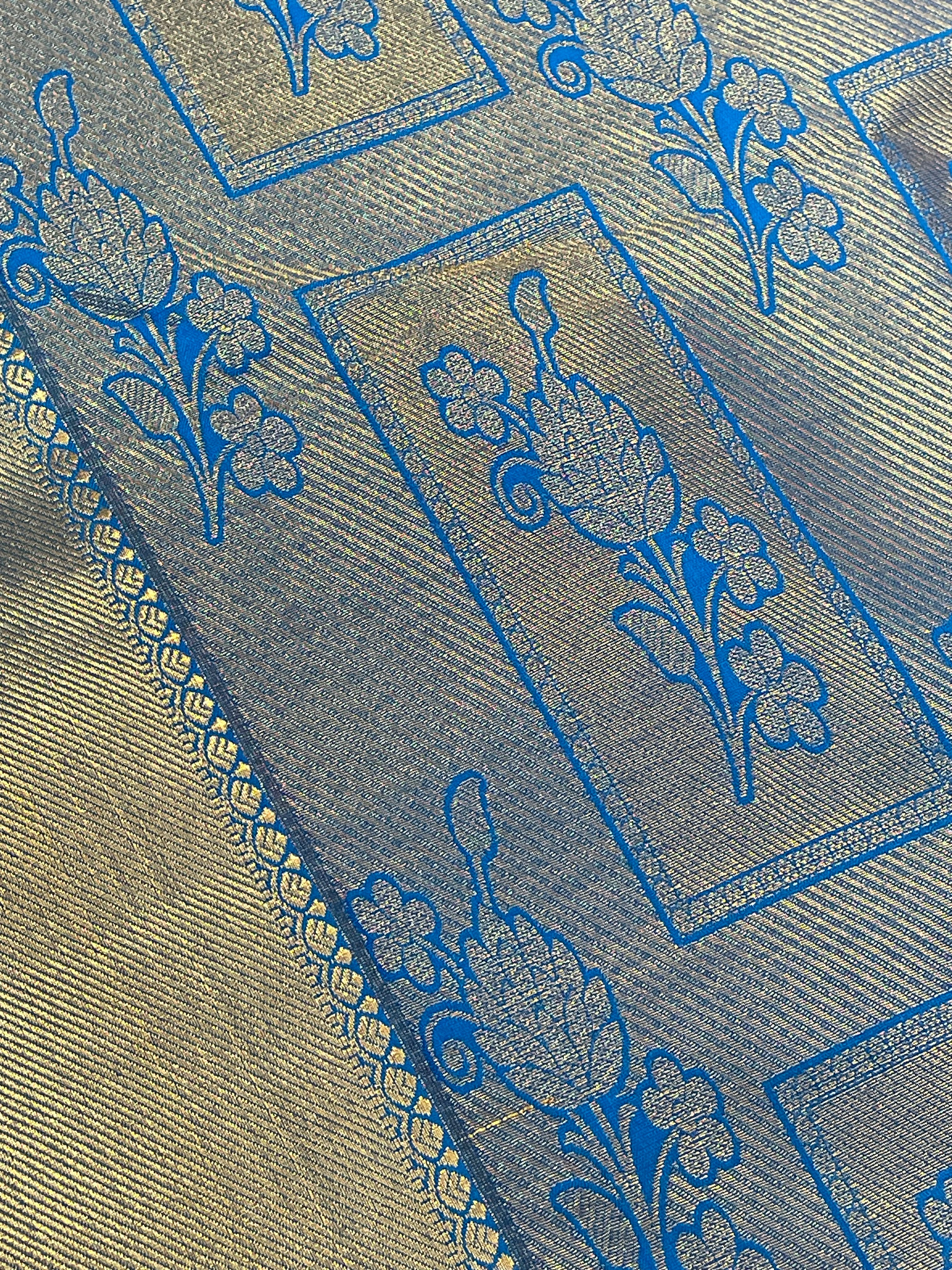 Elegant Yellow Pure Kanchi Silk Saree with Gold Zari Work for Women | Traditional Indian Attire for Weddings, Festivals & Special Occasions