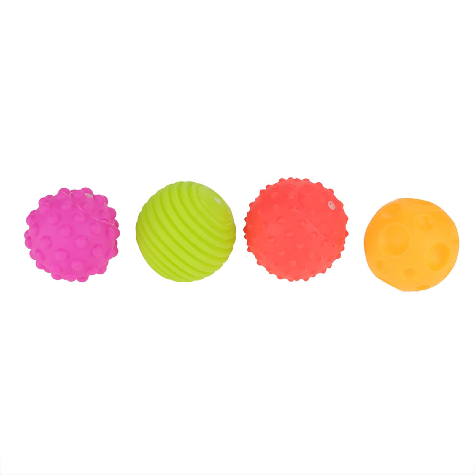 4PCS Sensory Ball Set - Textured Touch Hand Grip Balls for Babies & Toddlers, Squishy Sensory Toys with Colorful Melody for Early Learning & Cognitive Development - Perfect for Playtime, Therapy & Motor Skills Training