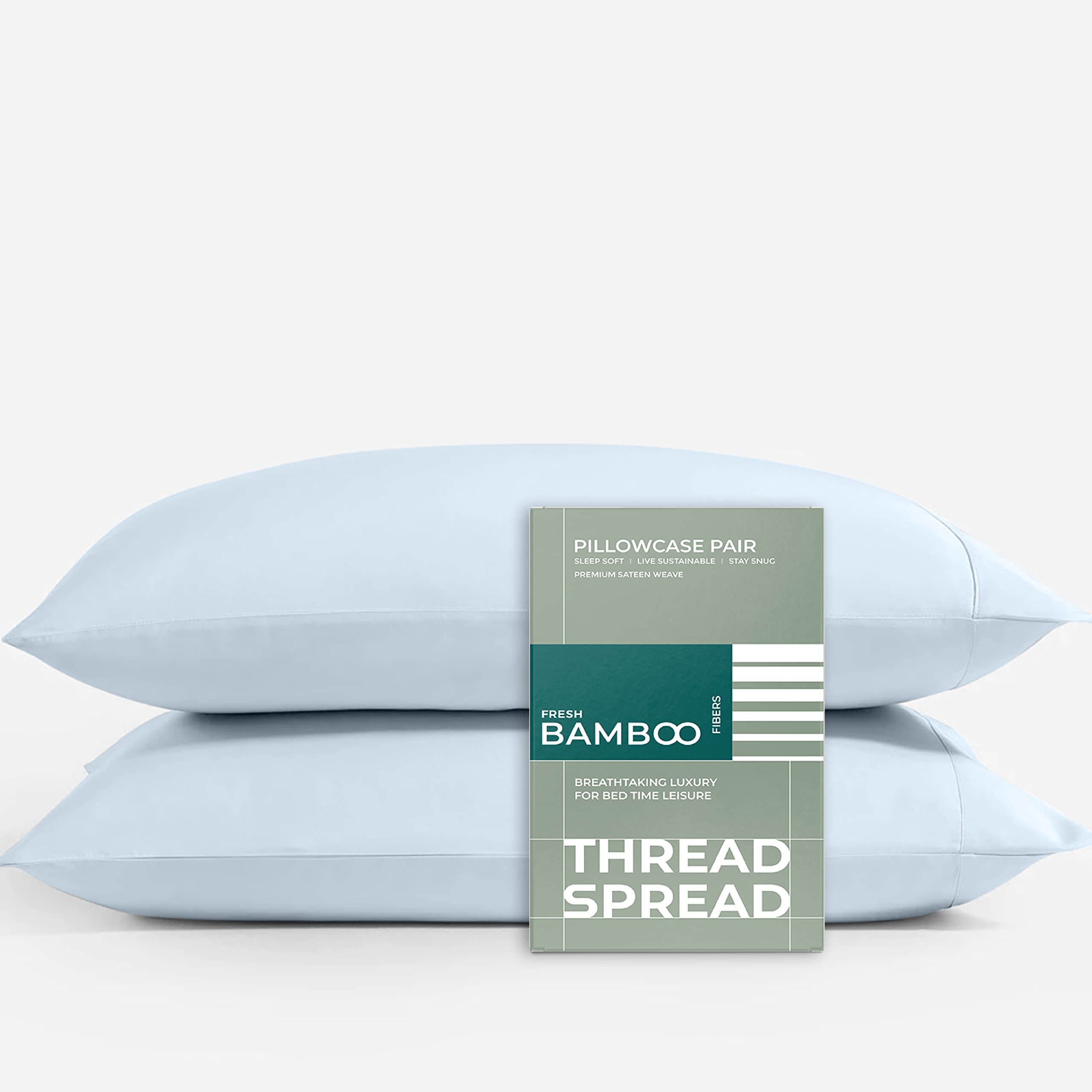 Premium Bamboo Viscose King Size Pillowcases Set of 2 - Ultra Soft & Cooling Pillow Covers with Extra Long Staple, Breathable Luxury Bedding (Aqua Blue) - Perfect for Hot Sleepers & Eco-Friendly Home Decor
