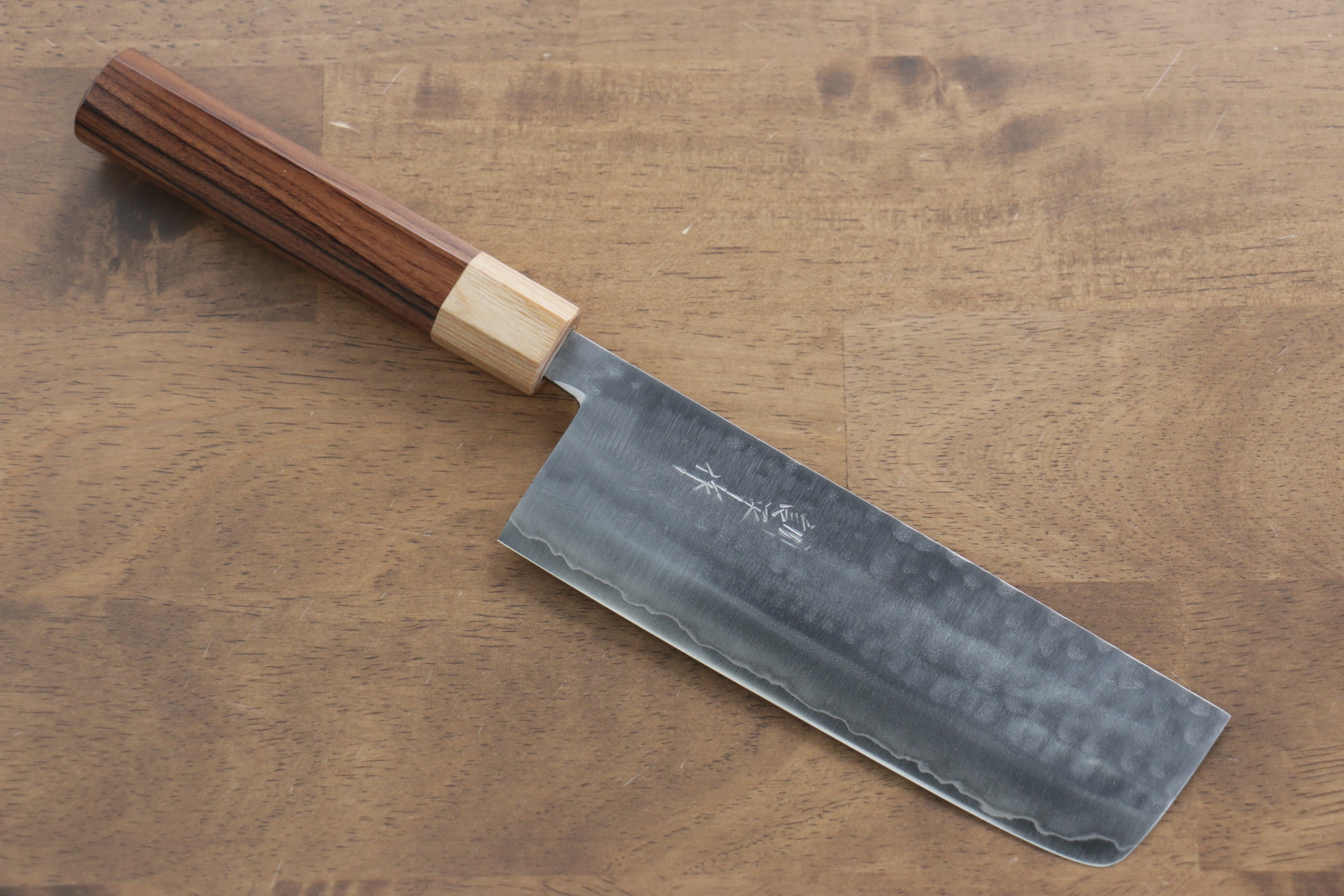 Premium Kunihira VG1 Hammered Nakiri Knife 165mm - Japanese Chef Knife with Morado Wood Handle - Perfect for Slicing, Dicing & Chopping Vegetables - Ideal for Home Cooks & Professional Chefs