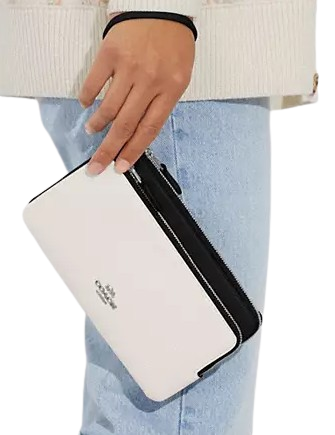 Coach Double Zip Wallet for Women - Genuine Leather Compact Wallet with Multiple Card Slots - Perfect for Everyday Use, Travel & Gifting