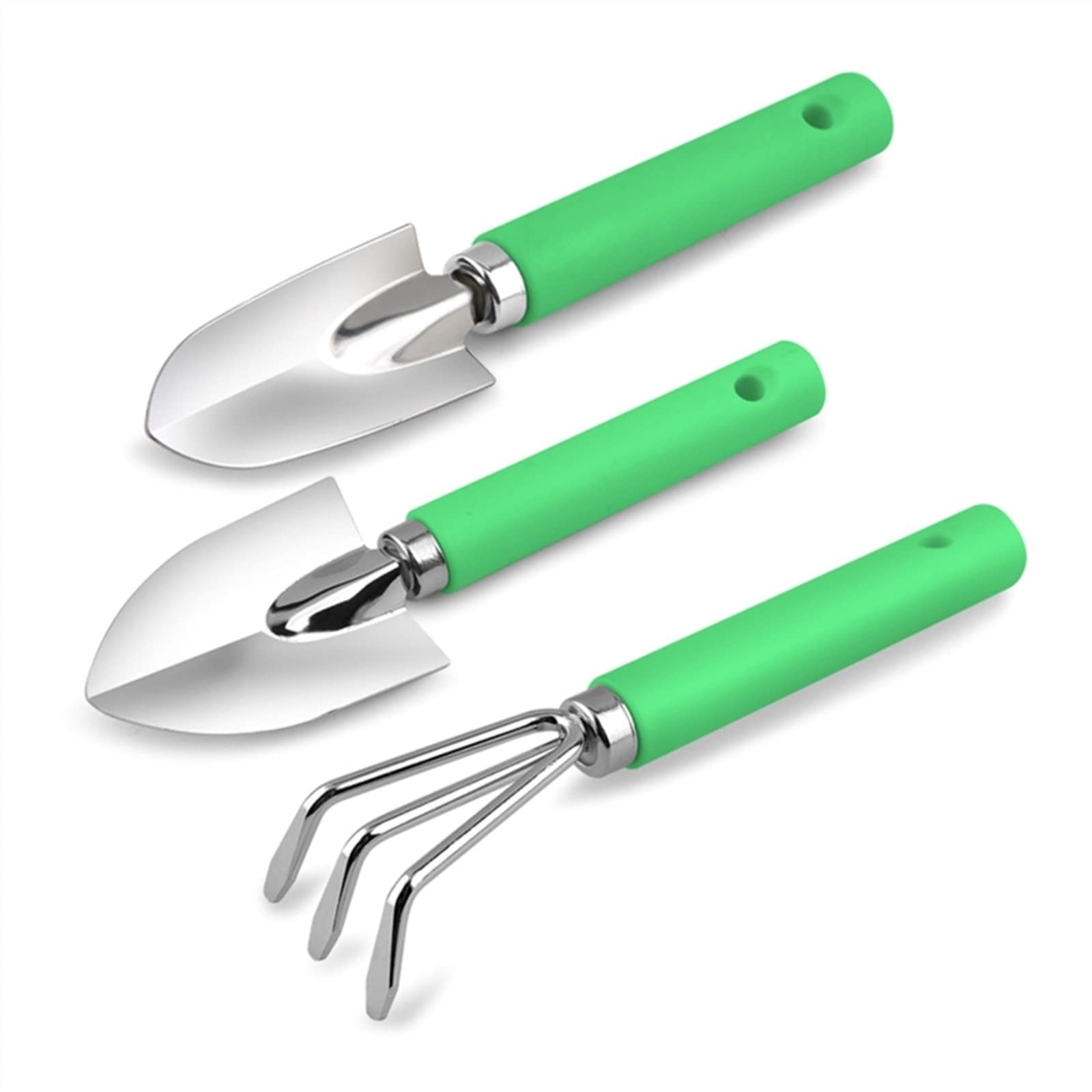 3-Piece Mini Garden Shovel Rake Spade Set - Wooden Handle Bonsai Tools for Potted Plants, Flowers & Gardening - Perfect for Indoor Herb Gardens, Succulent Care & Small Space Gardening (Color: 01)