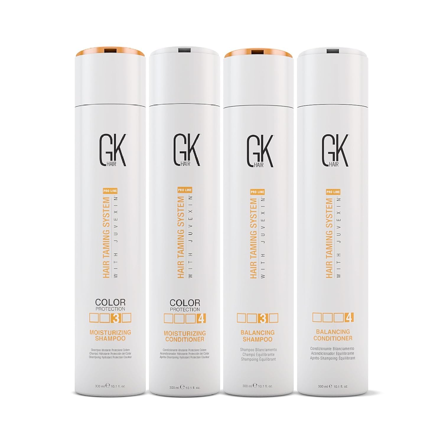 GK HAIR Global Keratin Balancing & Moisturizing Shampoo and Conditioner Set (10.1 Fl Oz Each) - Repair Dry Damaged Hair for Smooth Silky Results - Perfect for Color-Treated & Chemically Processed Hair at Home Salon Use