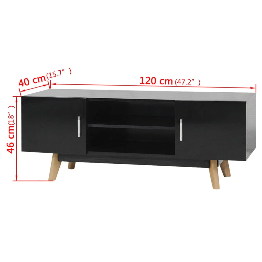 Modern High Gloss TV Stand Console with Storage - 47.2