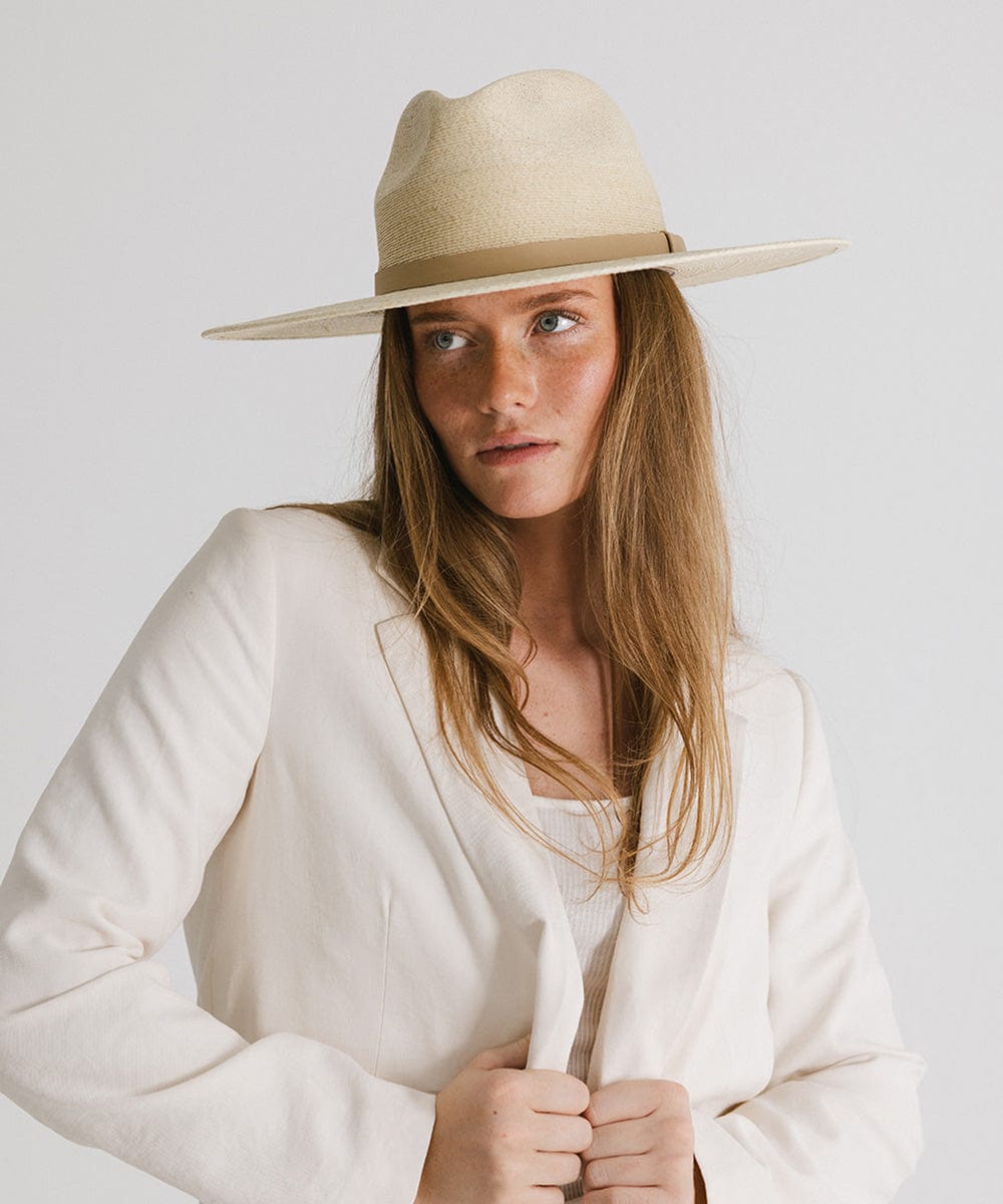Stylish Blake Wide Brim Fedora Hat - Natural Blemished Color for Men & Women | Perfect for Outdoor Events, Beach Vacations & Fashion Accessories