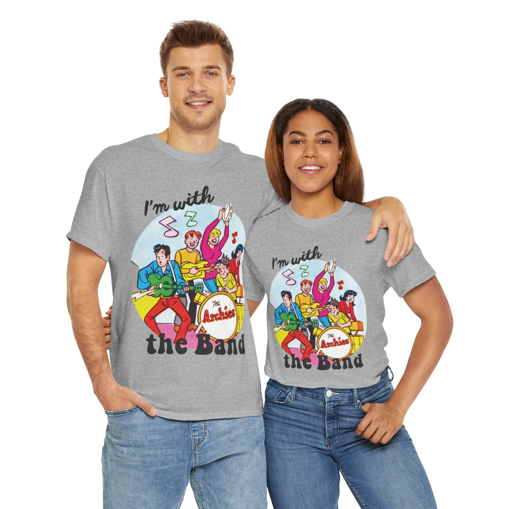 The Archies 'I'm With The Band' Graphic T-Shirt - Unisex Heavy Cotton Tee Featuring Archie Comics Characters | Perfect for Concerts, Comic Con & Retro Fashion