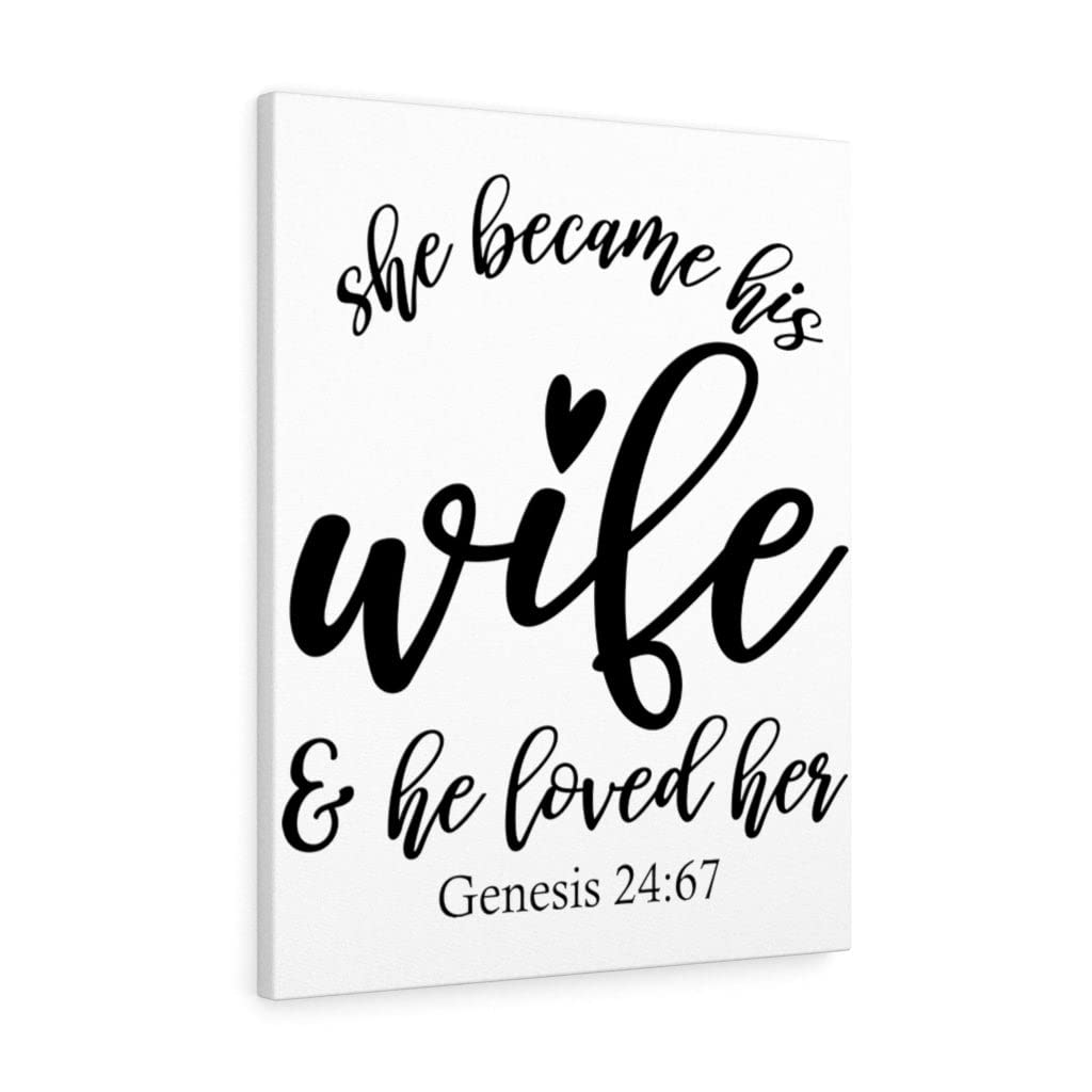 Christian Wall Art with Bible Verse - Genesis 24:67 Scripture Print for Home Decor | Ready to Hang Inspirational Gift for Wedding, Anniversary & Housewarming | Express Love & Faith in Living Room, Bedroom or Office