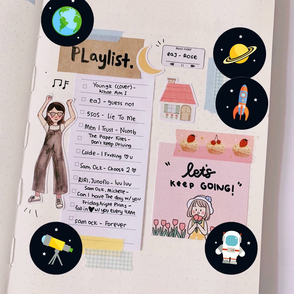 REWIDPARTY Motivational Stickers for Kids - 500 Space Theme Reward Stickers Roll for Teachers, Students & Nurses - Classroom Incentives, School Supplies & Positive Reinforcement