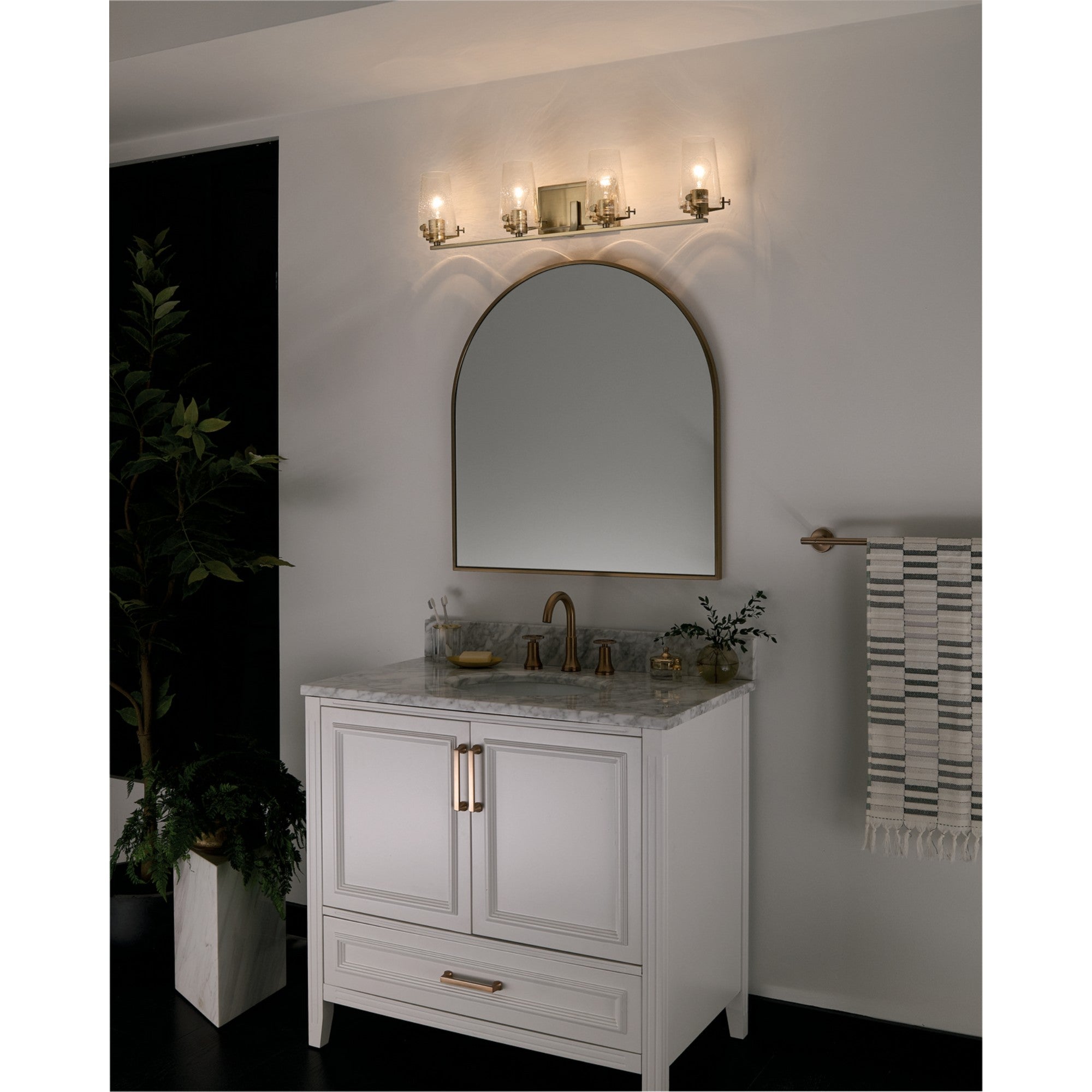 Alton 34-Inch 4-Light Bathroom Vanity Light Fixture - Oil Rubbed Bronze Finish for Modern Bathroom & Dressing Room Lighting
