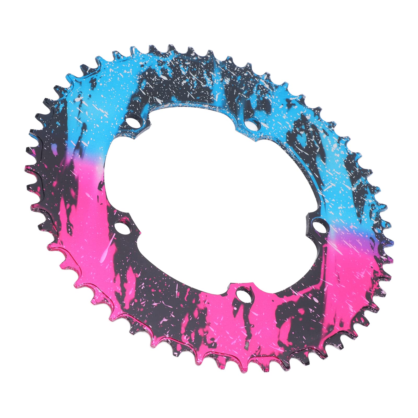 SOFW Bike Chainring - Aluminum Alloy Positive/Negative Teeth with Multicolor Anode Coating - Heavy Duty Chainring for Folding Bikes to Prevent Chain Drop - Perfect for Urban Commuting & Mountain Biking