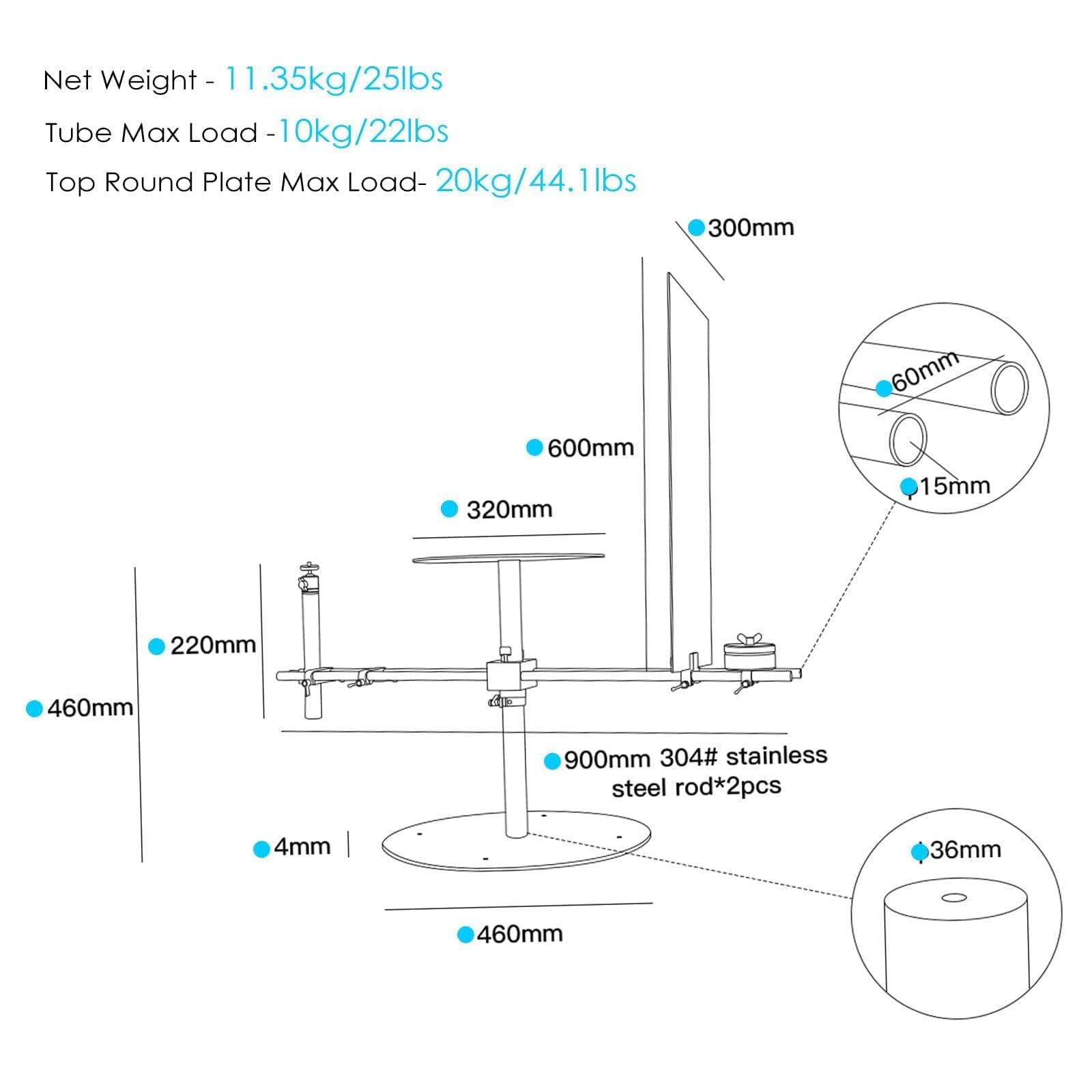 DF DIGITALFOTO V360S 360° Rotating Camera Turntable with Dolly Wheel - Professional Photography Spinner for Product Unboxing, Food Photography & Commercial Videos | Perfect for E-commerce, YouTube Content Creation & Studio Shooting