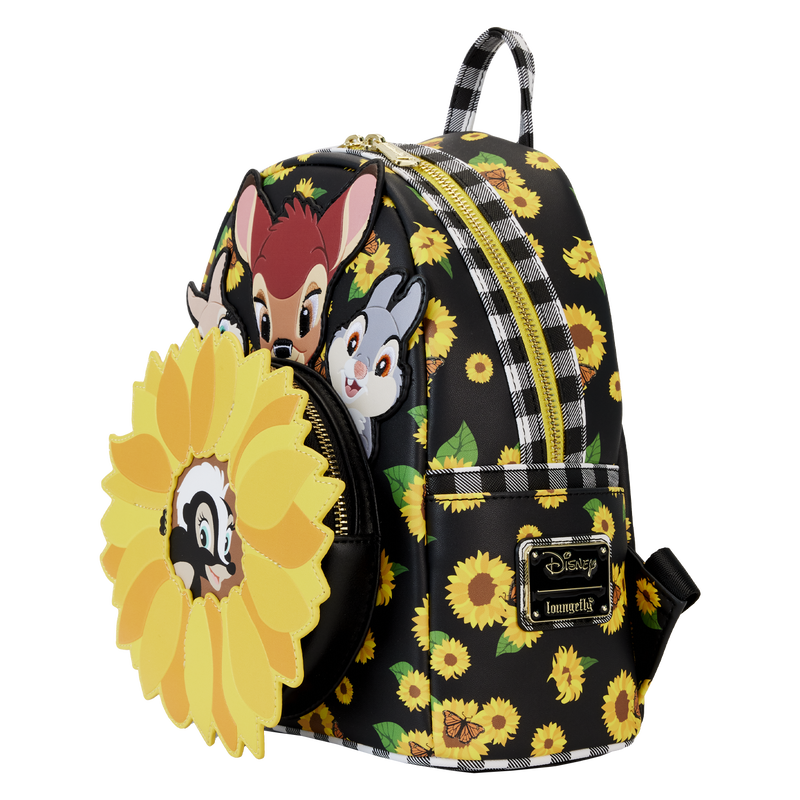 Loungefly Disney Bambi Sunflower Friends Mini Backpack for Women - Cute Crossbody Bag for School, Travel, and Everyday Use