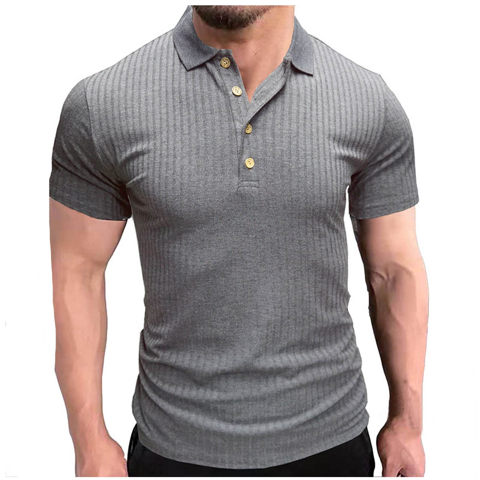 Premium Slim Fit Men's Henley T-Shirt - Short Sleeve Casual Knit Button Up Tee for Summer | Breathable & Comfortable for Outdoor Activities, Beach Wear & Daily Essentials
