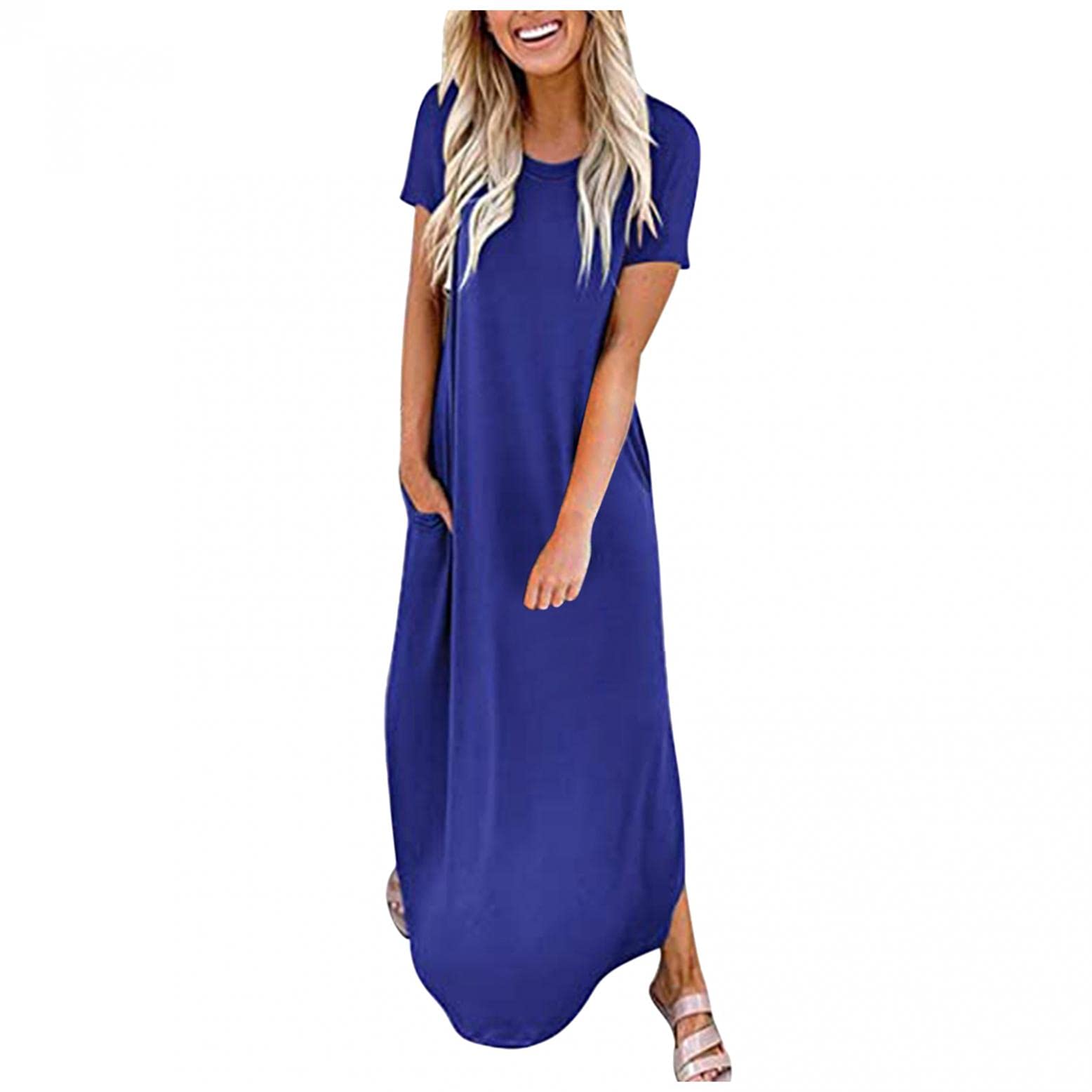 Women's Floral Print V-Neck Swing Beach Dress - Casual Summer Sundress for Seaside & Vacation - Lightweight Foldable Short Dress for Pool Party, Beach Walk & Tropical Getaway