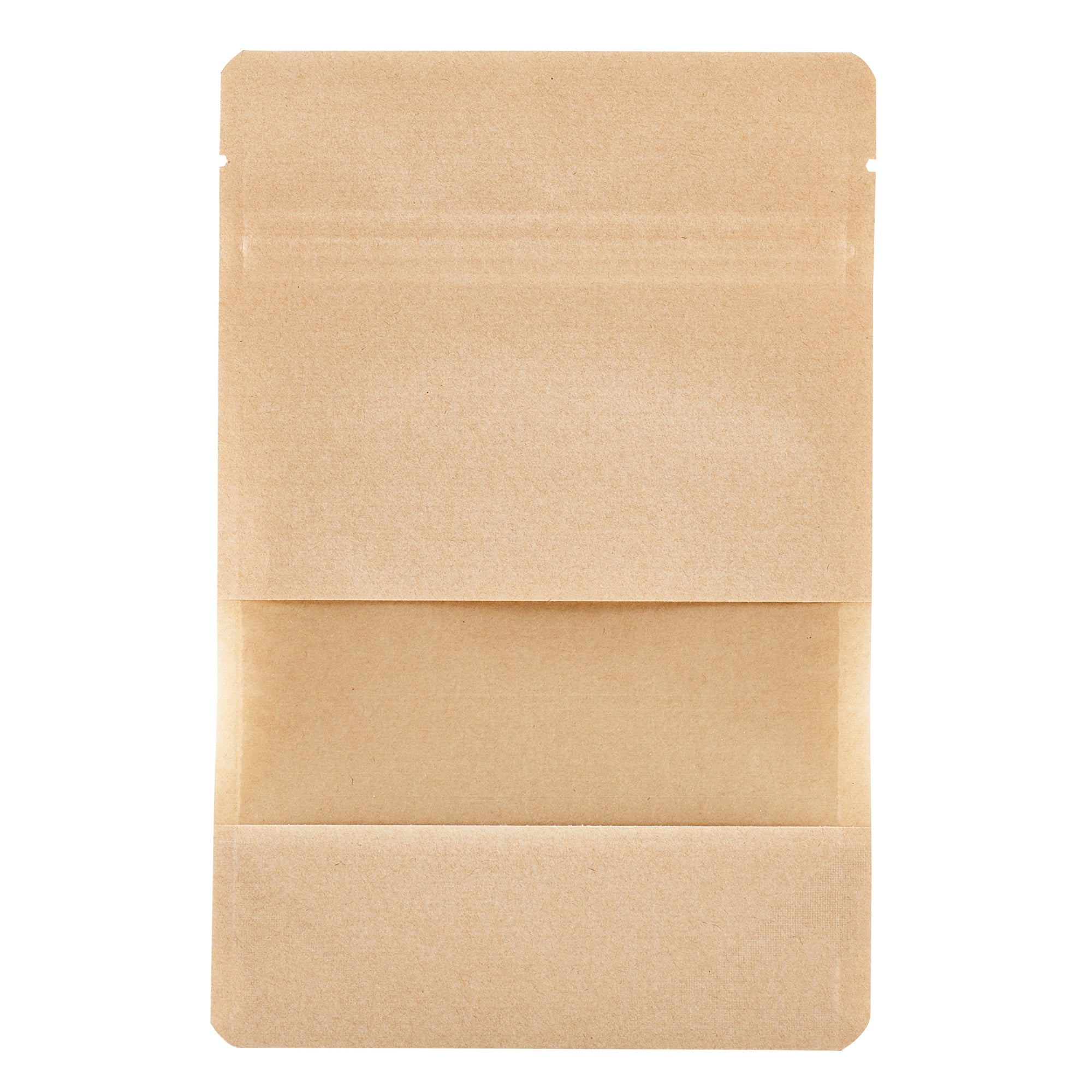 Kraft Plastic Small Window Bags with Heat Sealable Feature - 7 x 4 3/4 x 1 1/2 Inches - Pack of 100 | Perfect for Bakery, Candy, Crafts & Retail Packaging