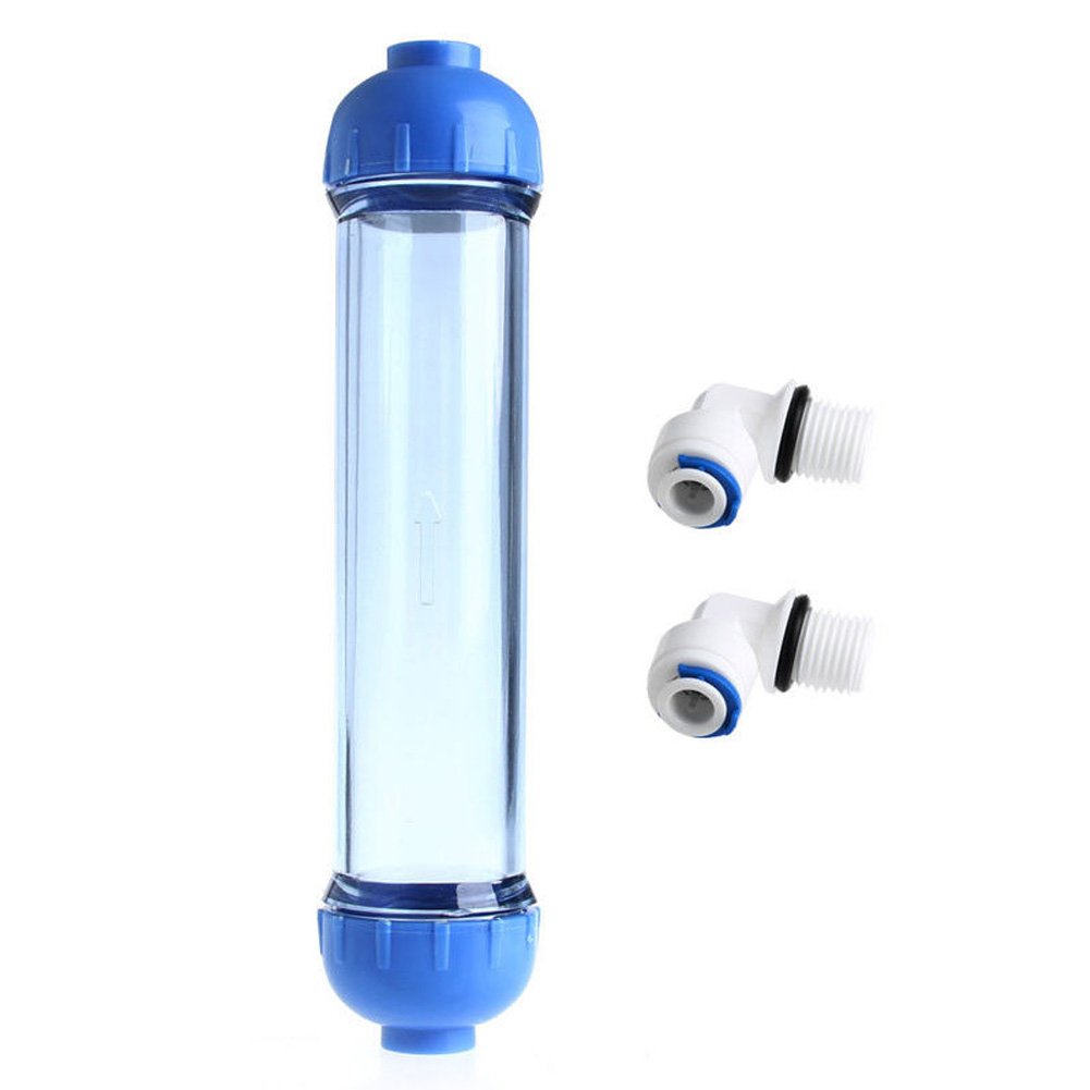Replacement Water Filter Housing for Reverse Osmosis Systems - Transparent Shell, Two Open Ends, Refillable Inline Filter (1 Pack) - Perfect for Home Water Purification and RO System Maintenance
