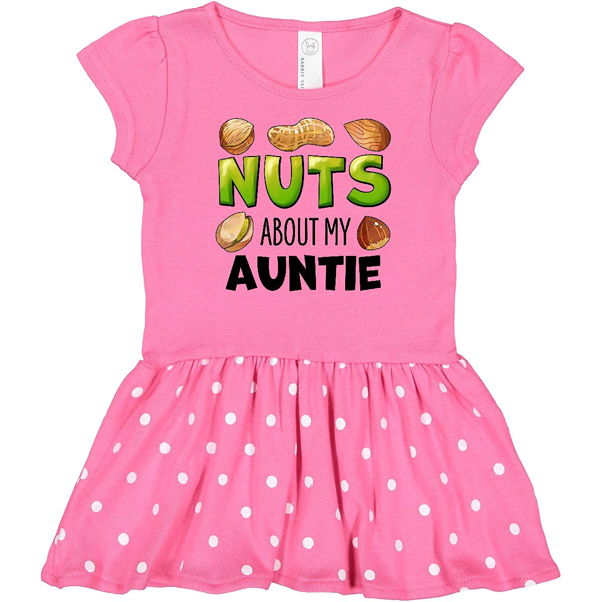 Inktastic Nuts About My Auntie Peanut Almond Pistachio Infant Dress - Cute Baby Girl Outfit for Family Gatherings & Photo Shoots
