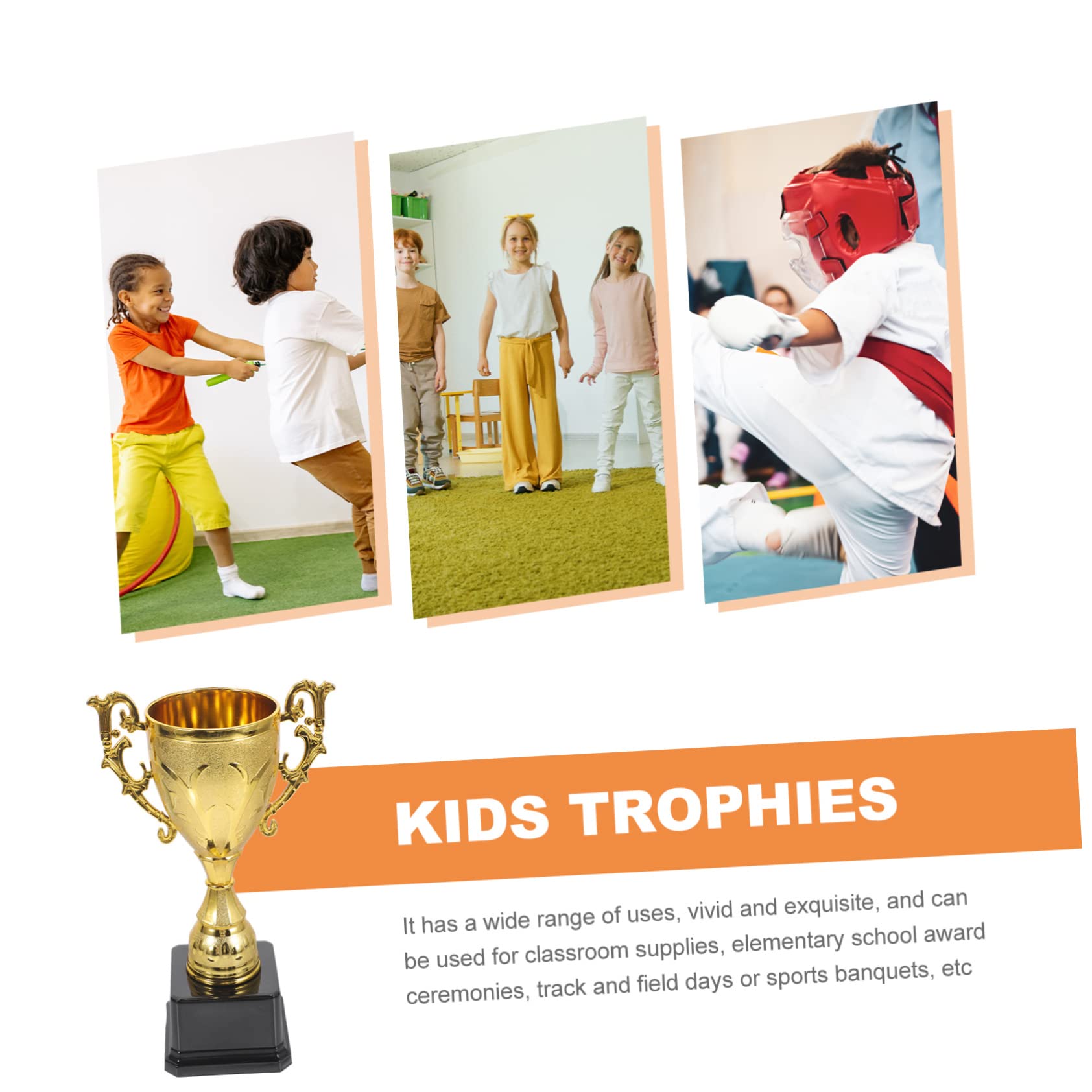 SWAYVES 2-Pack Plastic Winner Trophies for Kids - Mini Football Party Favors, Sports Awards & Achievement Prizes - Perfect for Birthday Parties, School Events & Soccer Tournaments