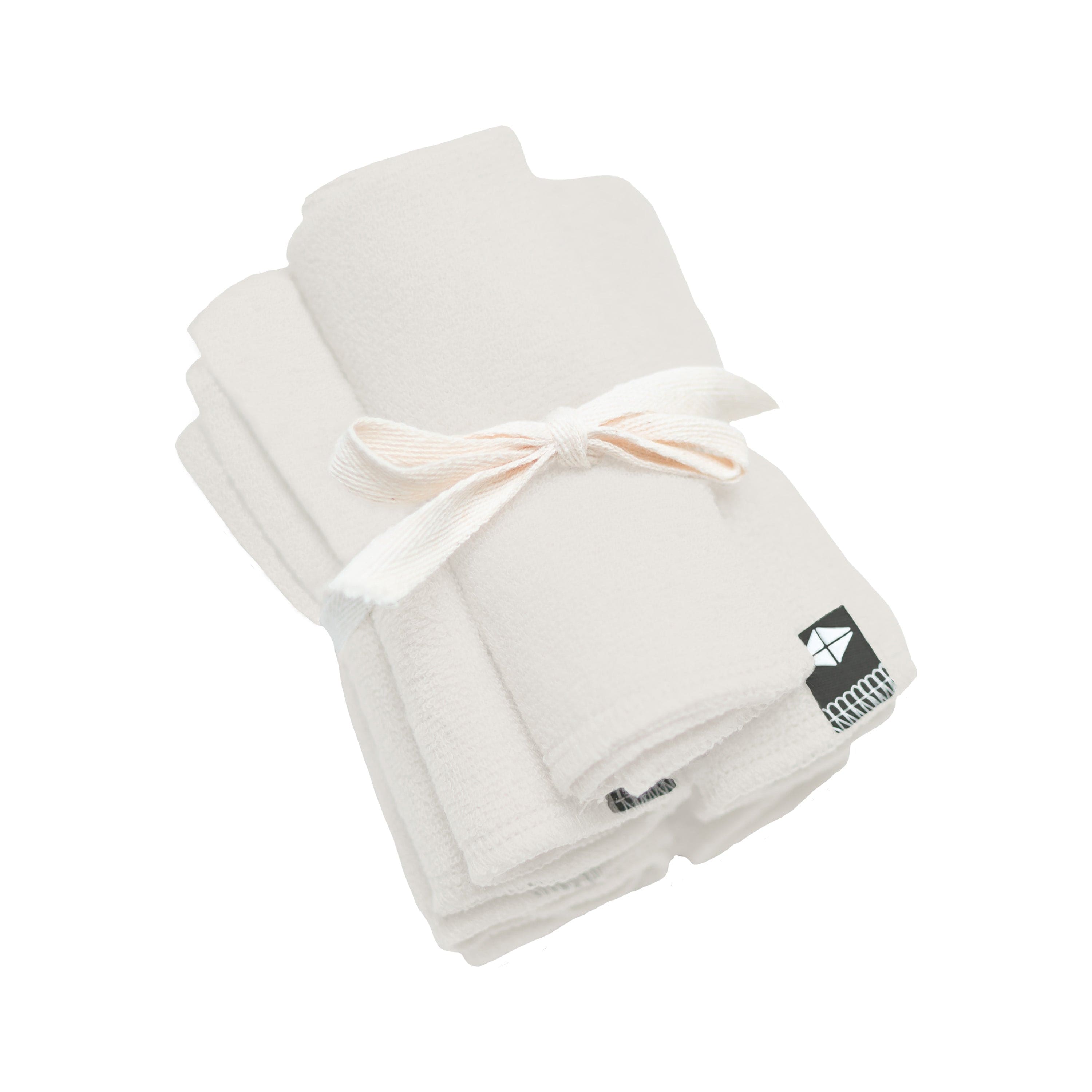 Premium 5-Pack Terry Washcloths in Soft Oat Color - Gentle Exfoliation for Face & Body - Perfect for Spa, Bath & Skincare Routine