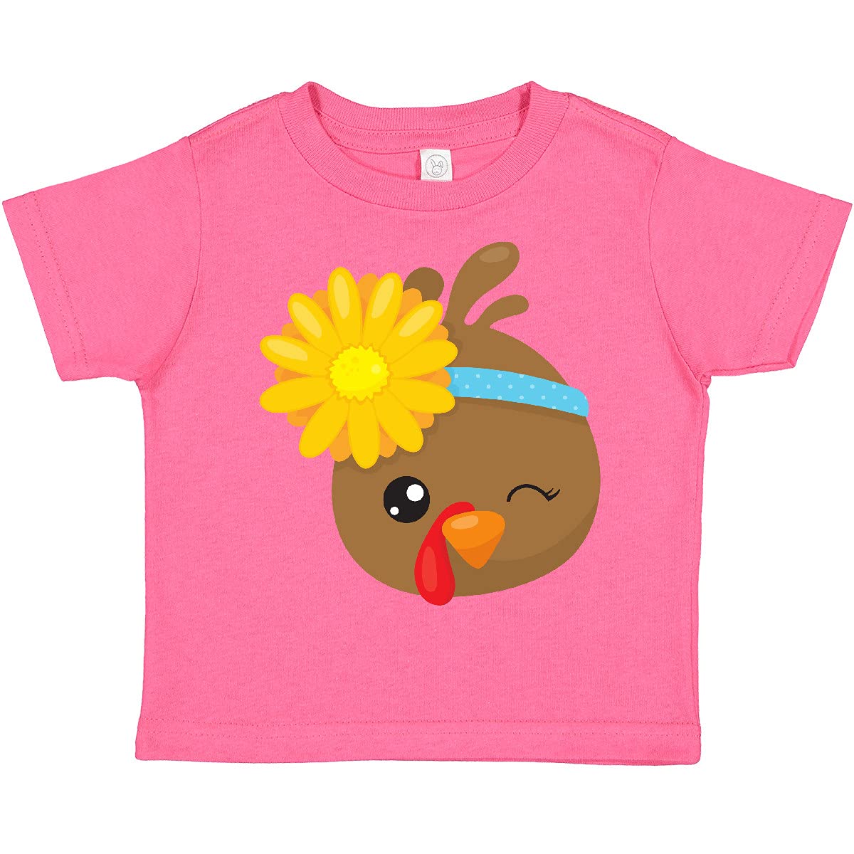 Cute Turkey Toddler T-Shirt with Sunflower Design - Adorable Brown Turkey Graphic Tee for Kids - Perfect for Thanksgiving, Fall Outfits & Family Gatherings