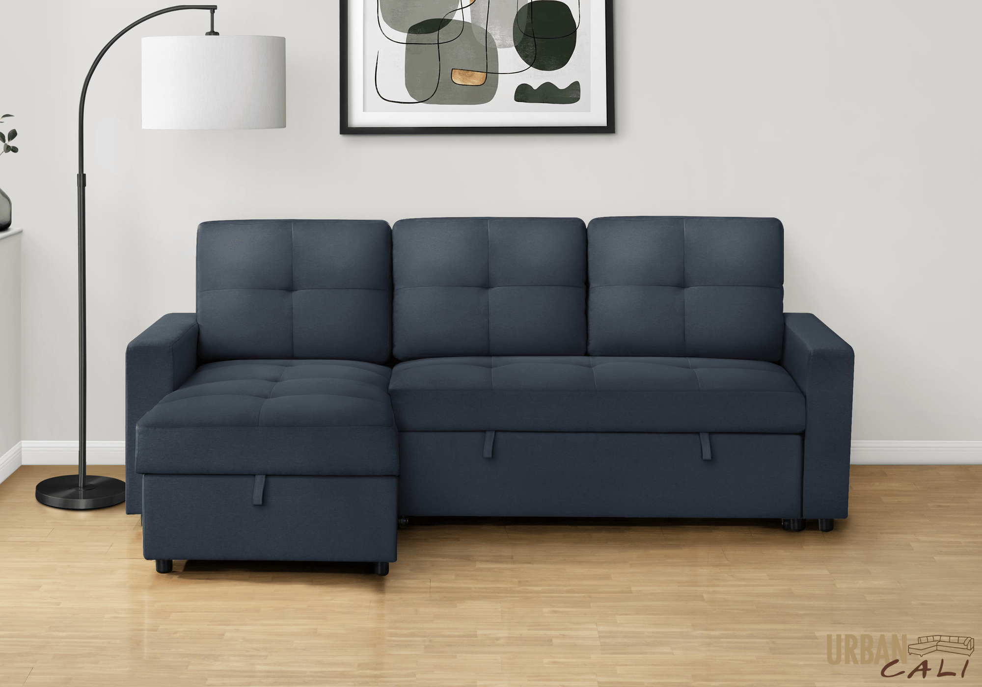 Venice Sleeper Sectional Sofa Bed with Reversible Storage Chaise - 5 Color Options | Convertible Couch for Small Spaces, Guest Room & Apartment Living