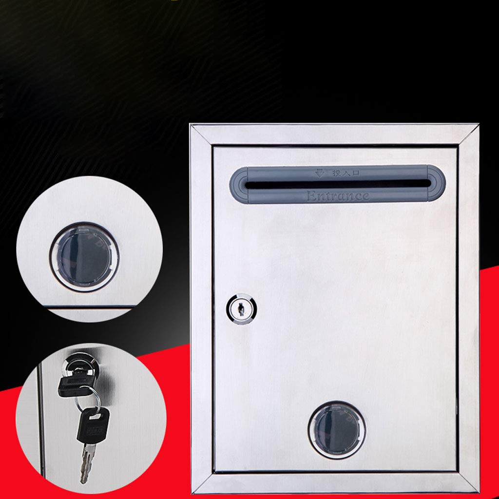 Stainless Steel Wall-Mounted Mailbox with Lock - Waterproof Letter Box & Suggestion Box for Home, Office, Apartment, School (Outdoor/Indoor Use)