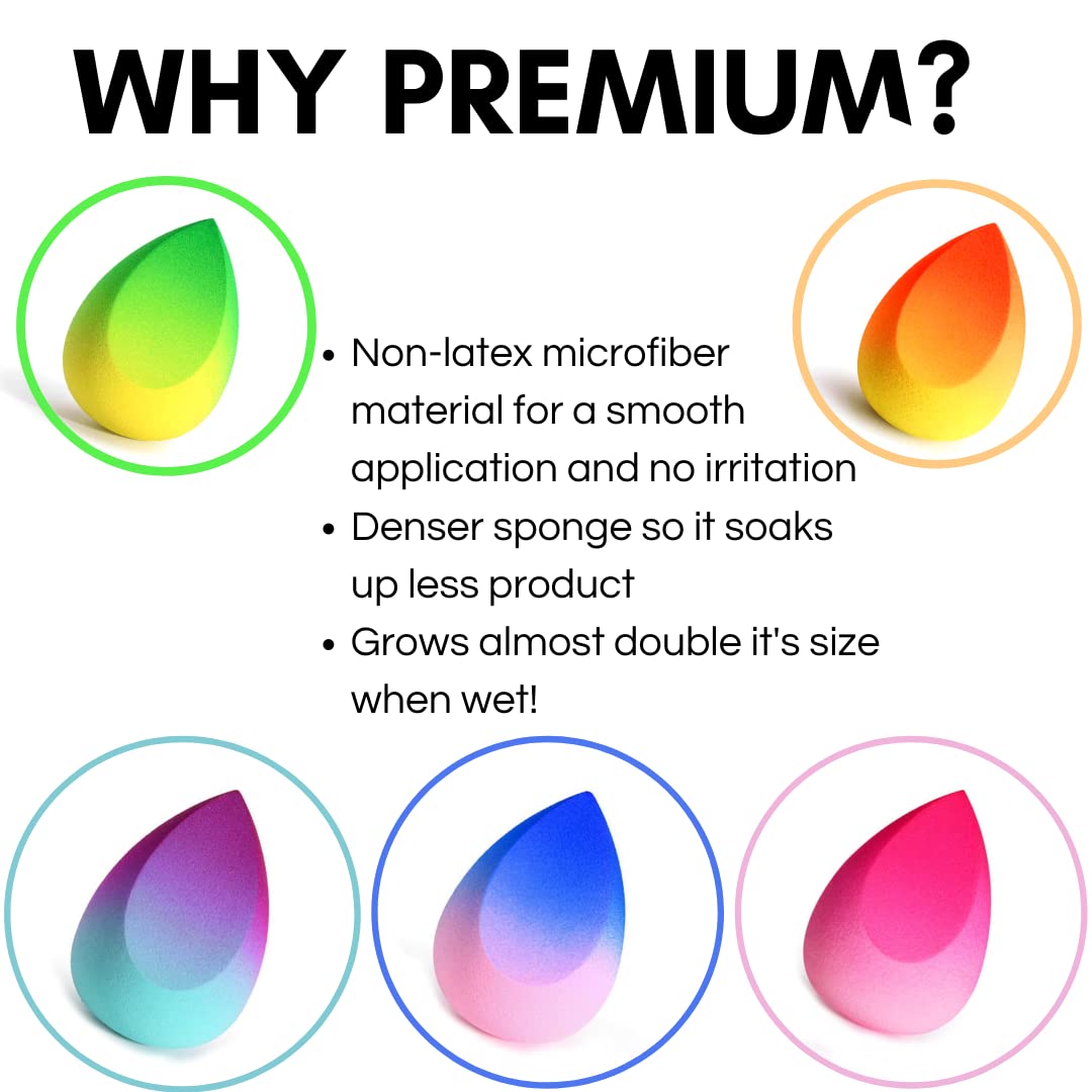 Ombre Makeup Sponge - Premium Non-Latex Microfiber Beauty Blender for Flawless Foundation & Concealer Application | Soft Gradient Cosmetic Sponge (Sunrise) | Perfect for Daily Makeup & Professional Use