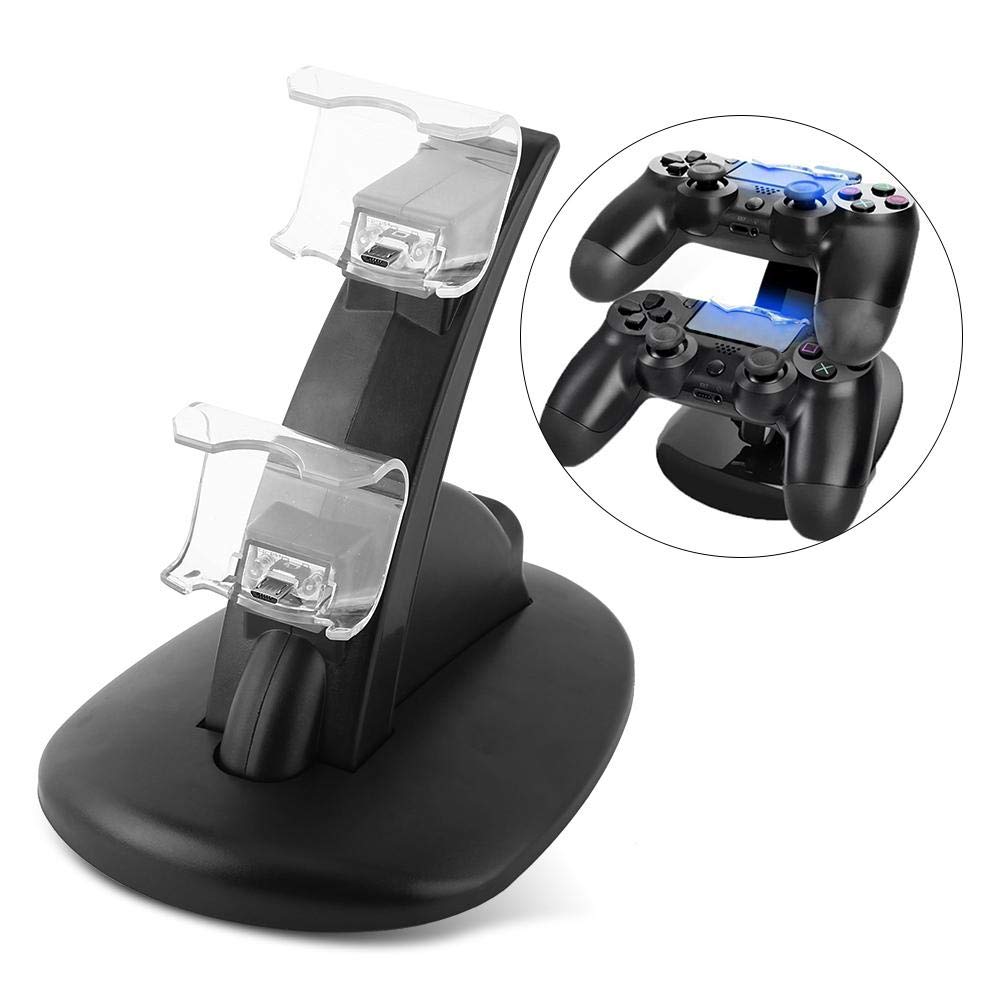 Socobeta Dual USB Charging Dock Station for PS4 Controller - Fast Charger for PS4 Slim & Pro Controllers | Gaming Accessories for PlayStation 4 | Perfect for Multiplayer Gaming & Controller Maintenance