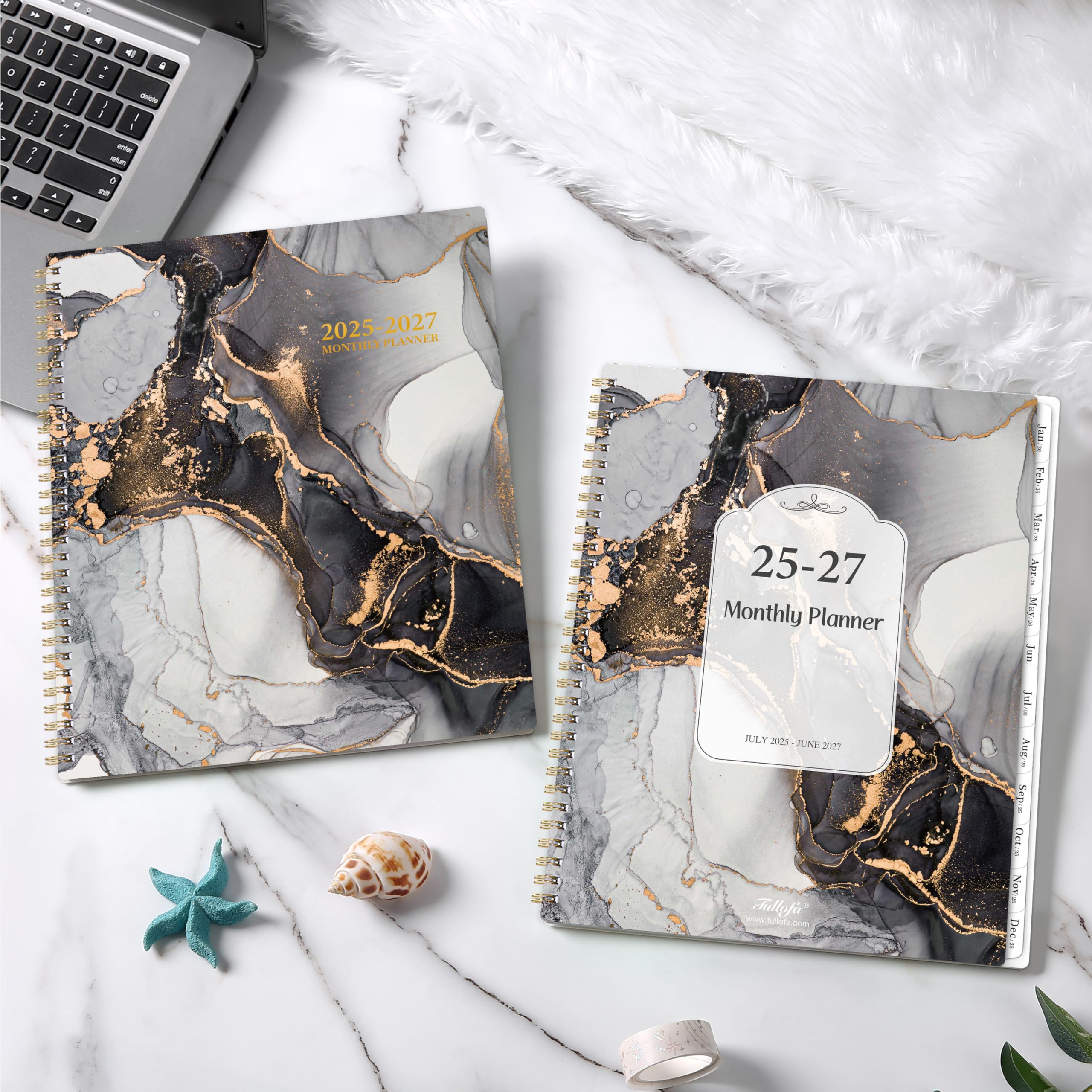 2025-2027 Monthly Planner Calendar - July 2025 to June 2027 | 2-Year Academic Planner with Flexible Cover, Pockets & Tabs | 9