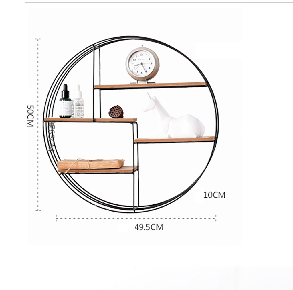 Floating Shelf Wall Mounted - Wrought Iron Circular Decorative Shelf for Home & Office - 19.7 x 3.9 x 19.7 Inches - Perfect for Living Room, Bedroom, Bathroom Storage & Display