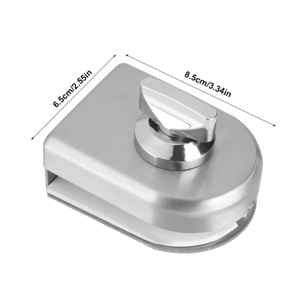 10-12mm Stainless Steel Glass Door Lock Latch with Rotary Knob - Secure Open/Close Mechanism for Home, Hotel & Bathroom Doors - Durable Door Hardware for Sliding Glass Doors, Shower Enclosures & Cabinet Security