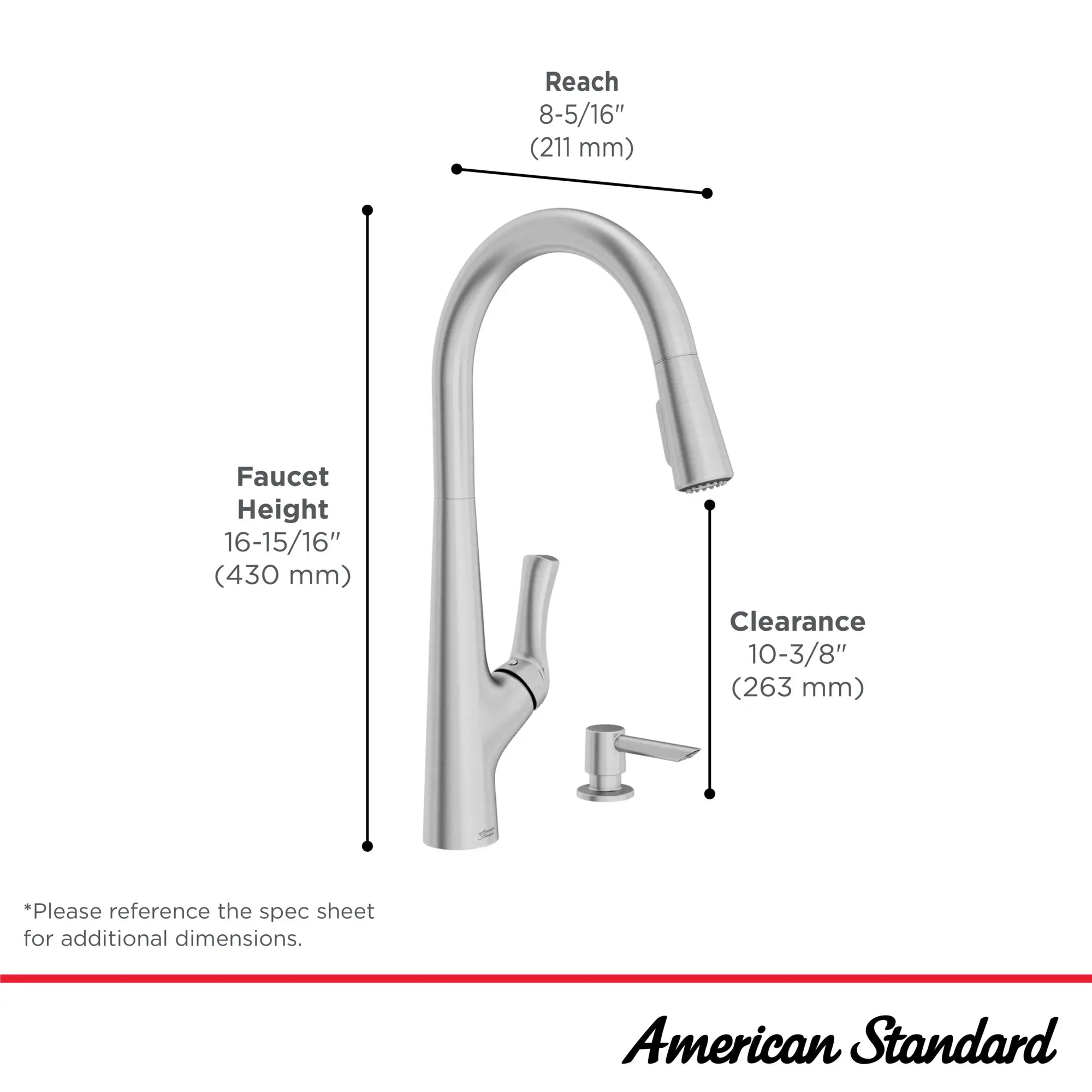 Copley® Pull Down Kitchen Faucet with Soap Dispenser - High Arc Modern Stainless Steel Sink Faucet for Home & Restaurant Use