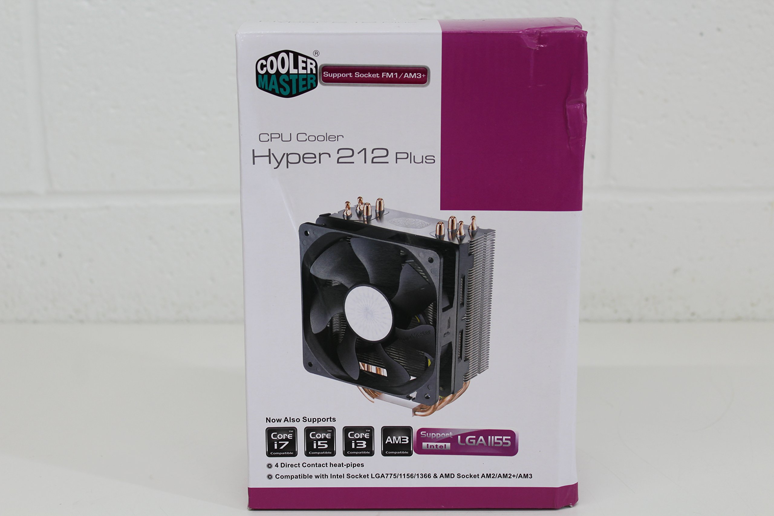 Cooler Master Hyper 212 Plus CPU Air Cooler with 4 Direct Contact Heat Pipes - Efficient Cooling for Intel/AMD Processors - Perfect for Gaming PCs and Workstations (RR-B10-212P-G1)