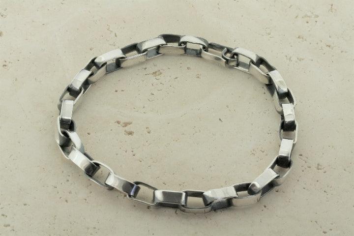 Oxidized Silver Oval Link Bracelet - Elegant Handmade Jewelry for Women, Perfect for Parties, Weddings & Everyday Wear