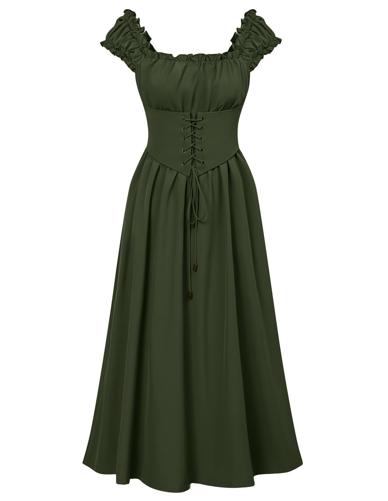 Scarlet Darkness Corset Dress for Women | Renaissance Cottagecore Midi Dress with Pockets | Sleeveless Summer Dress for Parties, Weddings & Cosplay | Vintage Gothic Fashion