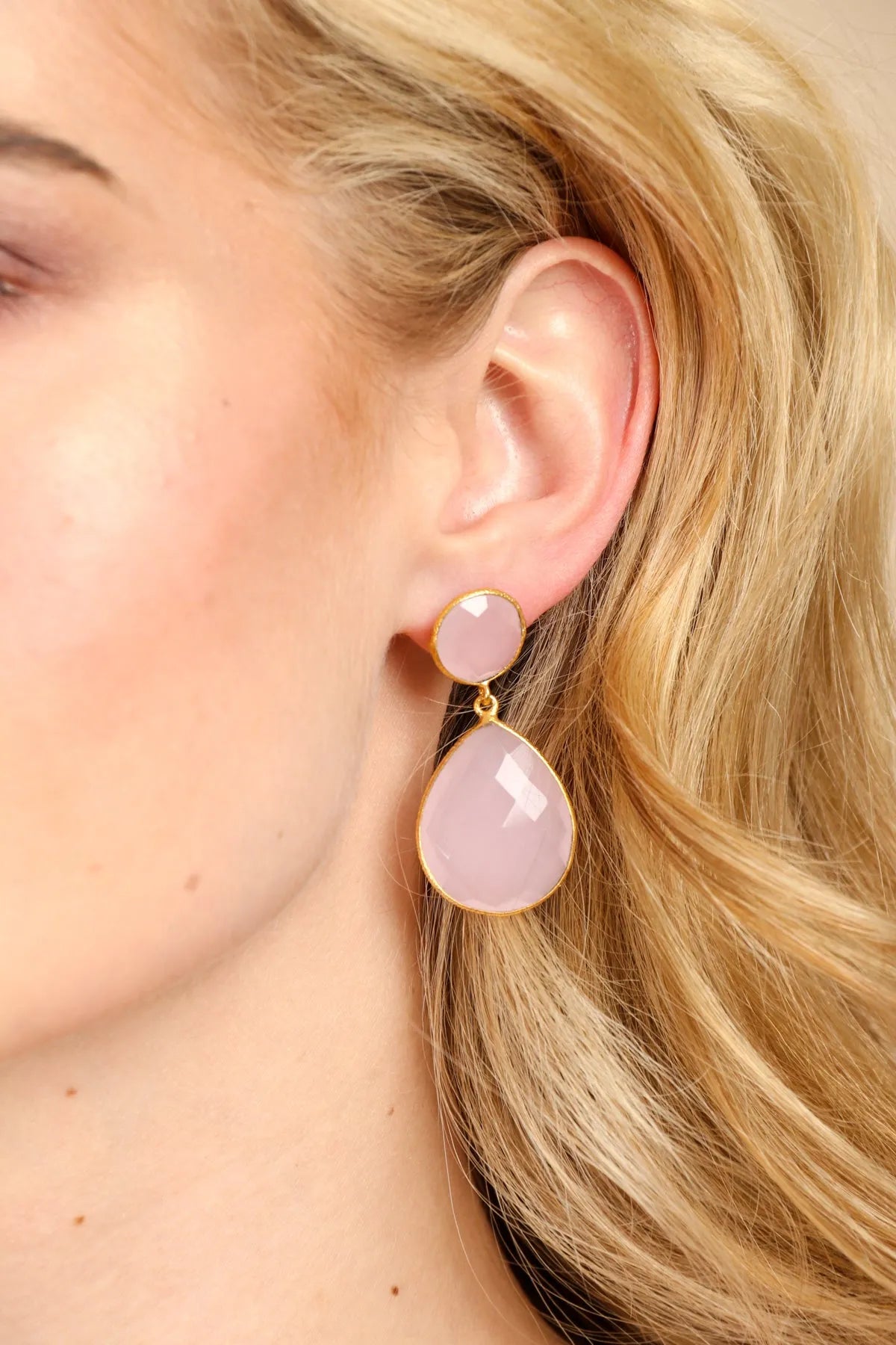 Genuine Gemstone Double Drop Earrings for Women - Elegant Dangle Jewelry for Parties, Weddings & Special Occasions