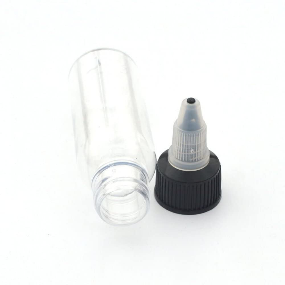 30ml Plastic Squeeze Bottles 10 Pack - Clear Twist Cap Dispensing Bottles for Ink, Liquid Oils, Gels & Glue - Perfect for DIY Crafts, Art Supplies & Kitchen Use