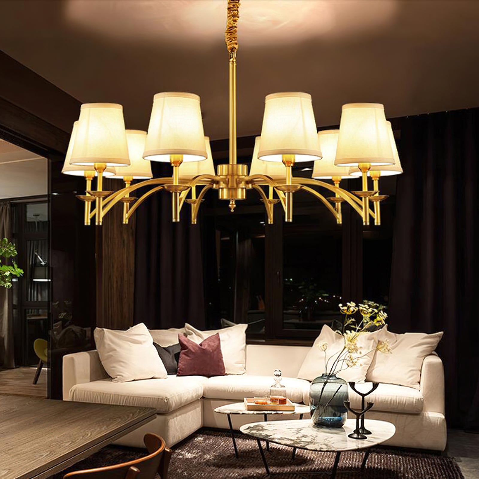 Devona Traditional Crystal Chandelier - Elegant Ceiling Light Fixture for Dining Room, Living Room & Bedroom | Perfect for Home Decor, Wedding & Luxury Interior Design