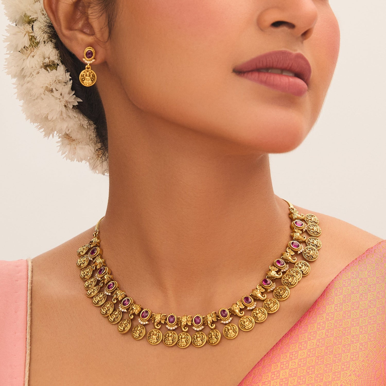 Gajini Antique Coin Necklace Set - Vintage Jewelry Collection for Women - Perfect for Boho Style, Layering & Special Occasions