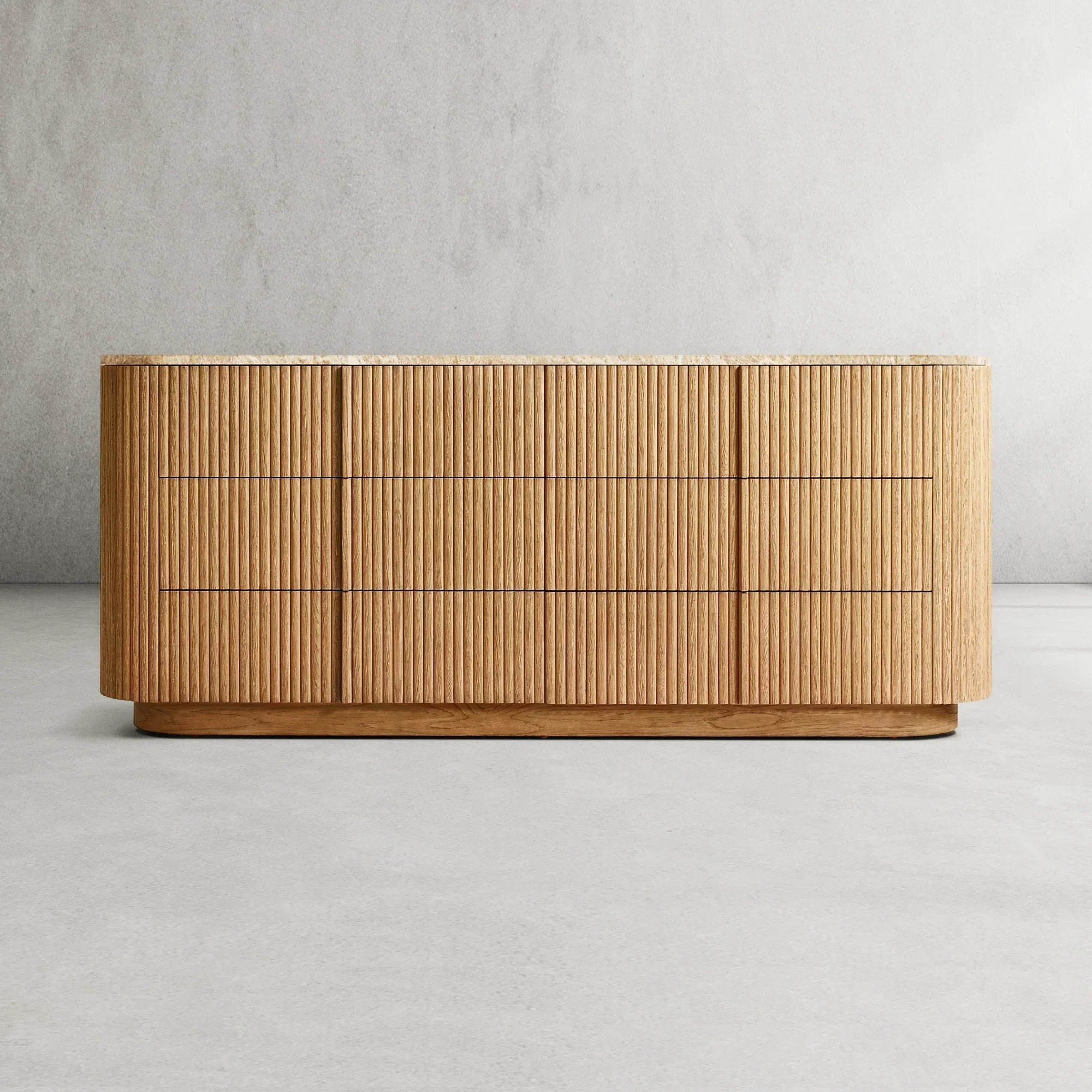 Mulholland Modern Stone 6-Drawer Dresser - Stylish Bedroom Storage Furniture for Home Organization & Closet Space Saving