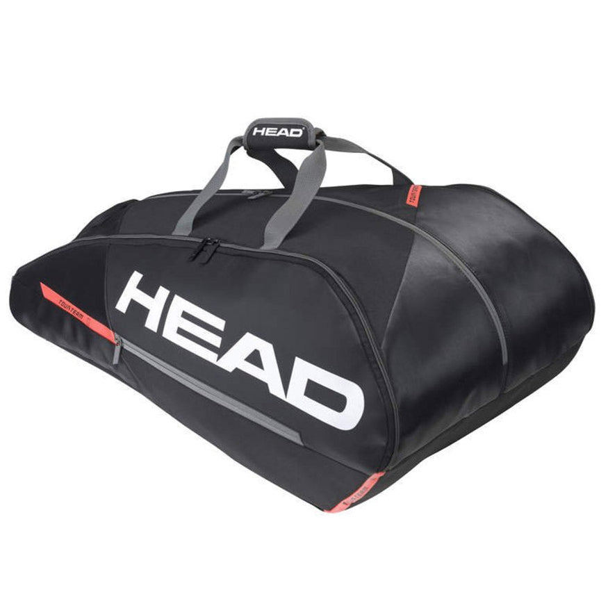 Head Tour Team Monstercombi 12 Racquet Tennis Bag (Black/Orange) - Perfect for Tennis Players, Coaches & Tournament Travel