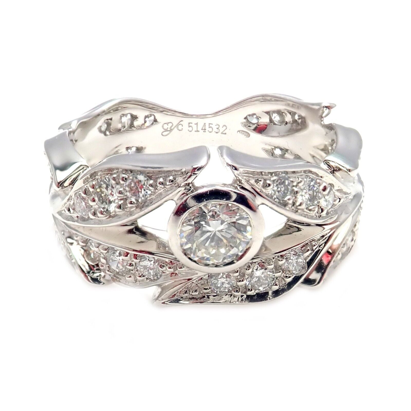 Authentic Carrera Y Carrera 18k Gold Greco Roman Diamond Crown Ring for Women - Elegant Princess Style Jewelry Gift for Anniversary, Wedding & Special Occasions
