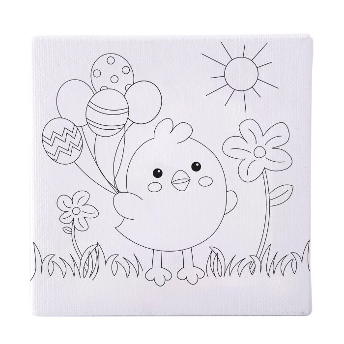 Discovery Zone Canvas Art Set - Chicks or Bunnies Wall Decor for Nursery, Kids Room & Easter Home Decor | Premium Painting Kit for Children's Creative Play
